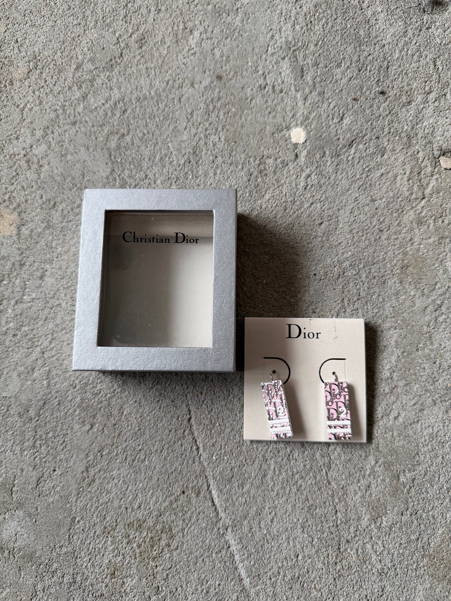 Dior Trotter Plate Earrings Pink