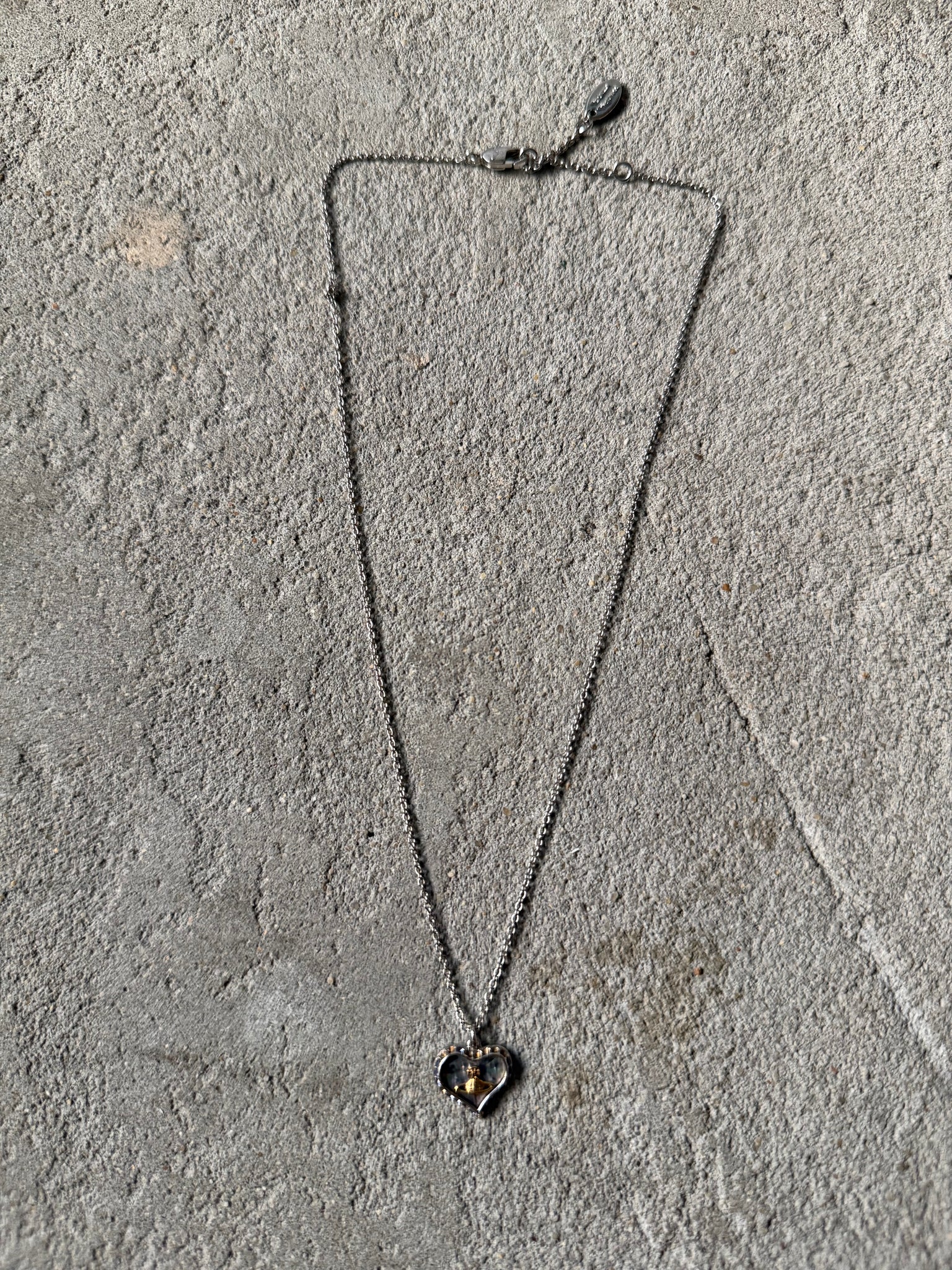 Vivienne Westwood Heart Orb Necklace Silver