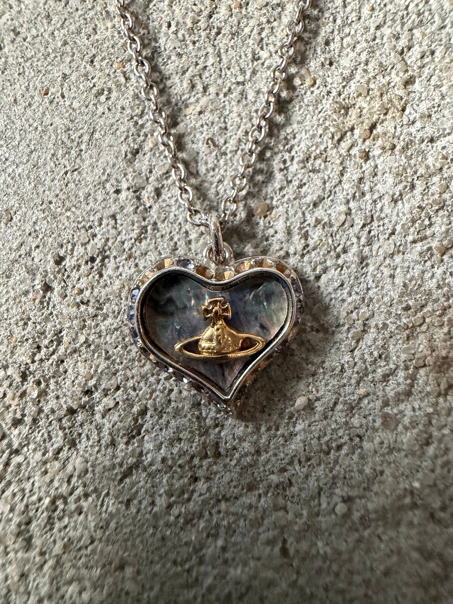 Vivienne Westwood Heart Orb Necklace Silver