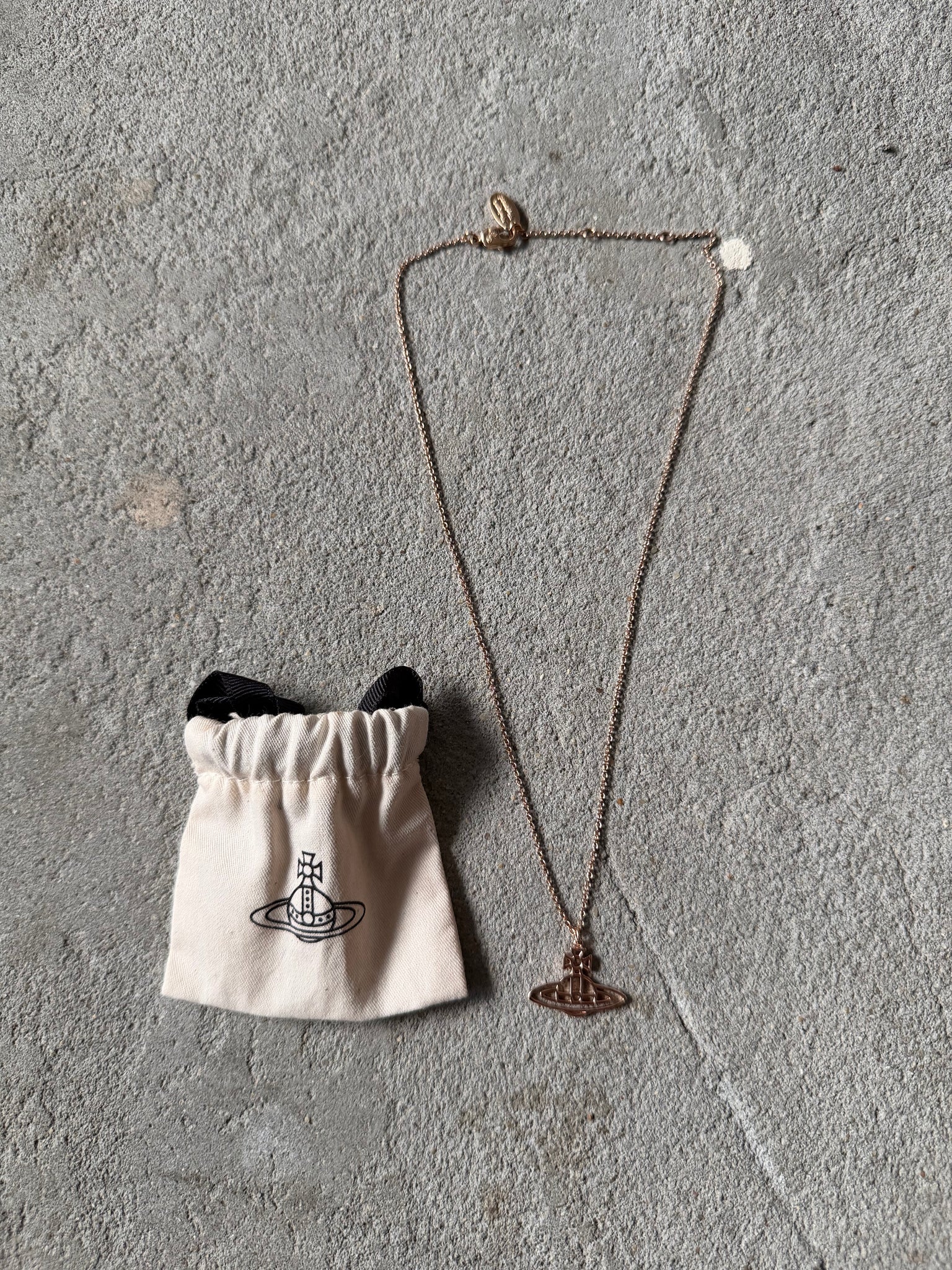 Vivienne Westwood Flat Orb Necklace Rose Gold