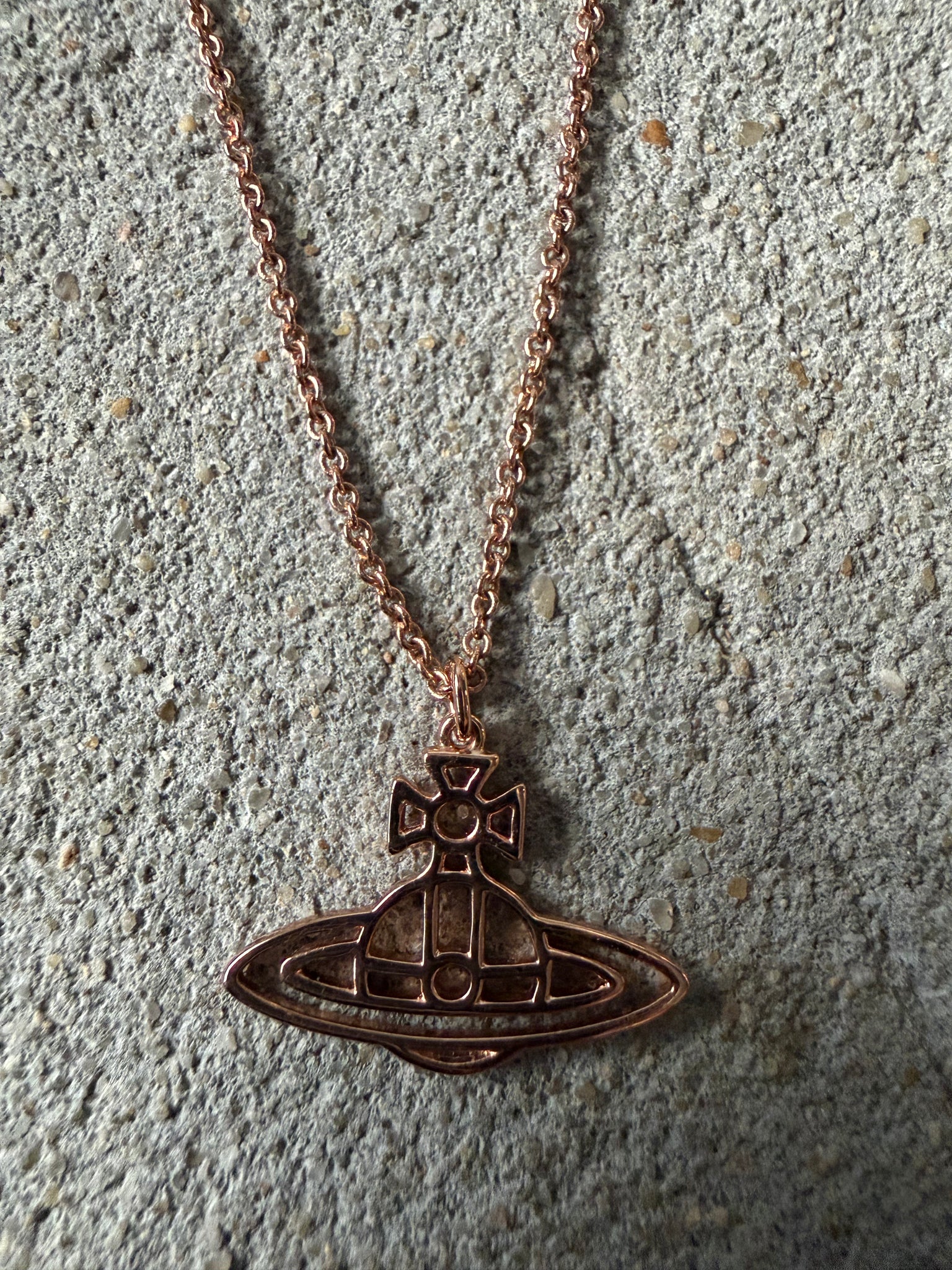 Vivienne Westwood Flat Orb Necklace Rose Gold