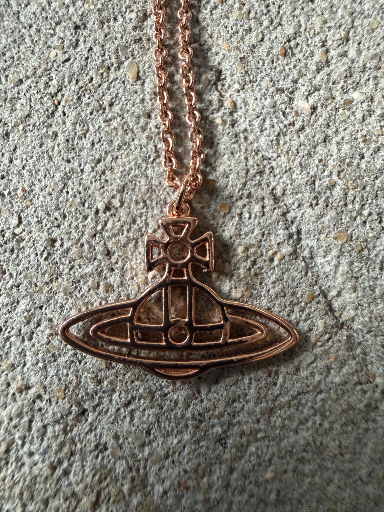 Vivienne Westwood Flat Orb Necklace Rose Gold