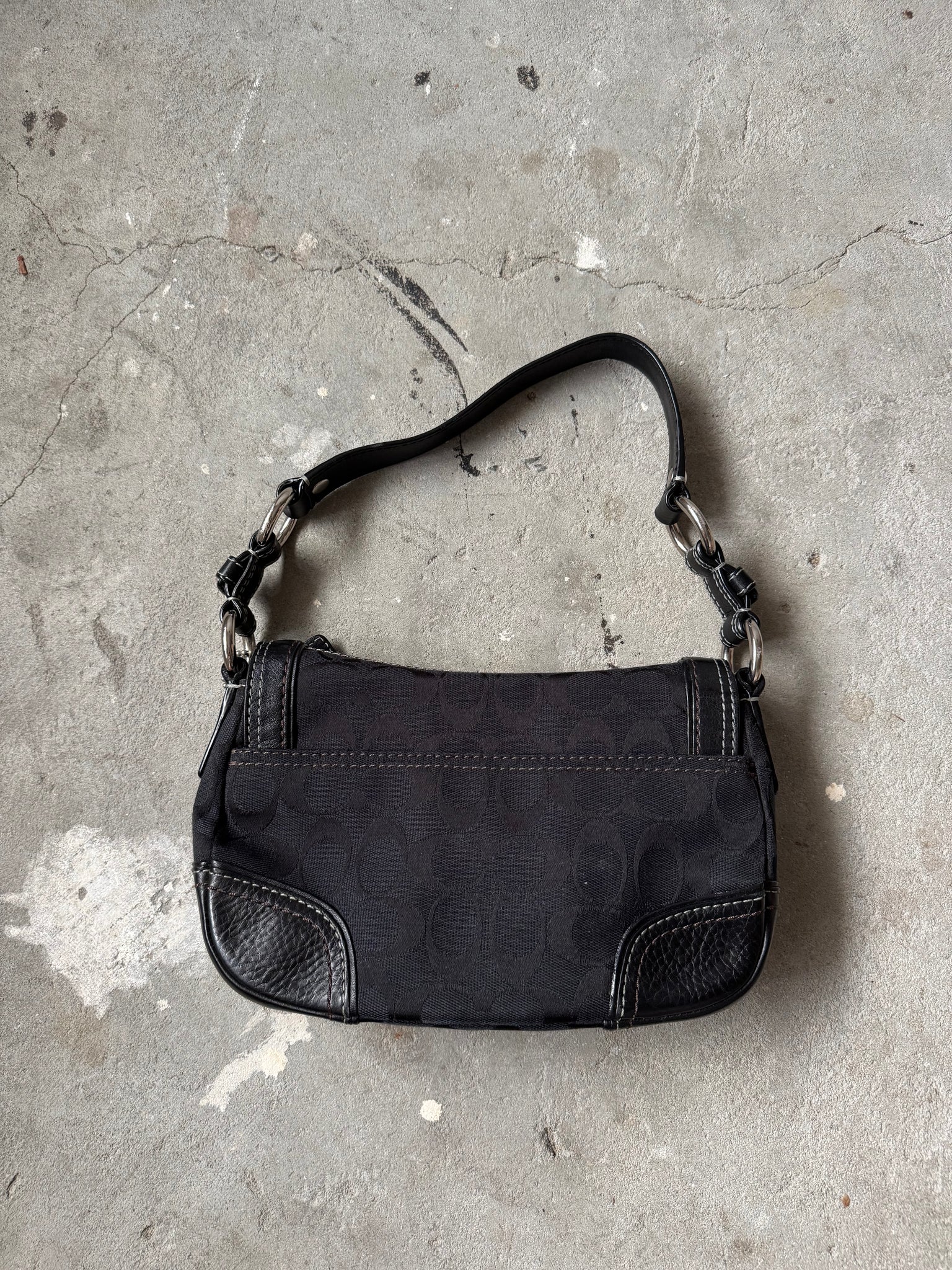 Coach Signature Sufflette Shoulder Bag Black