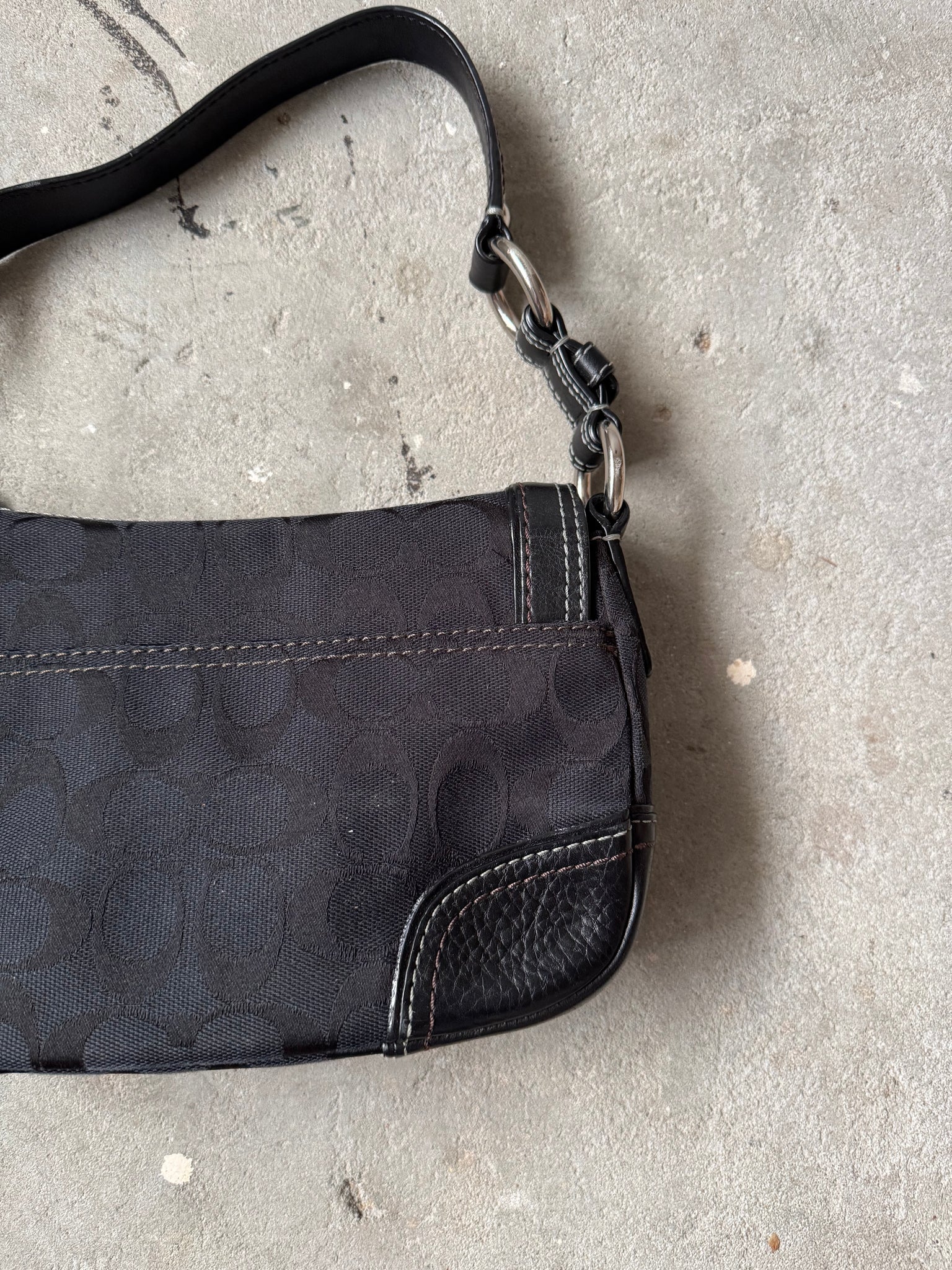 Coach Signature Sufflette Shoulder Bag Black
