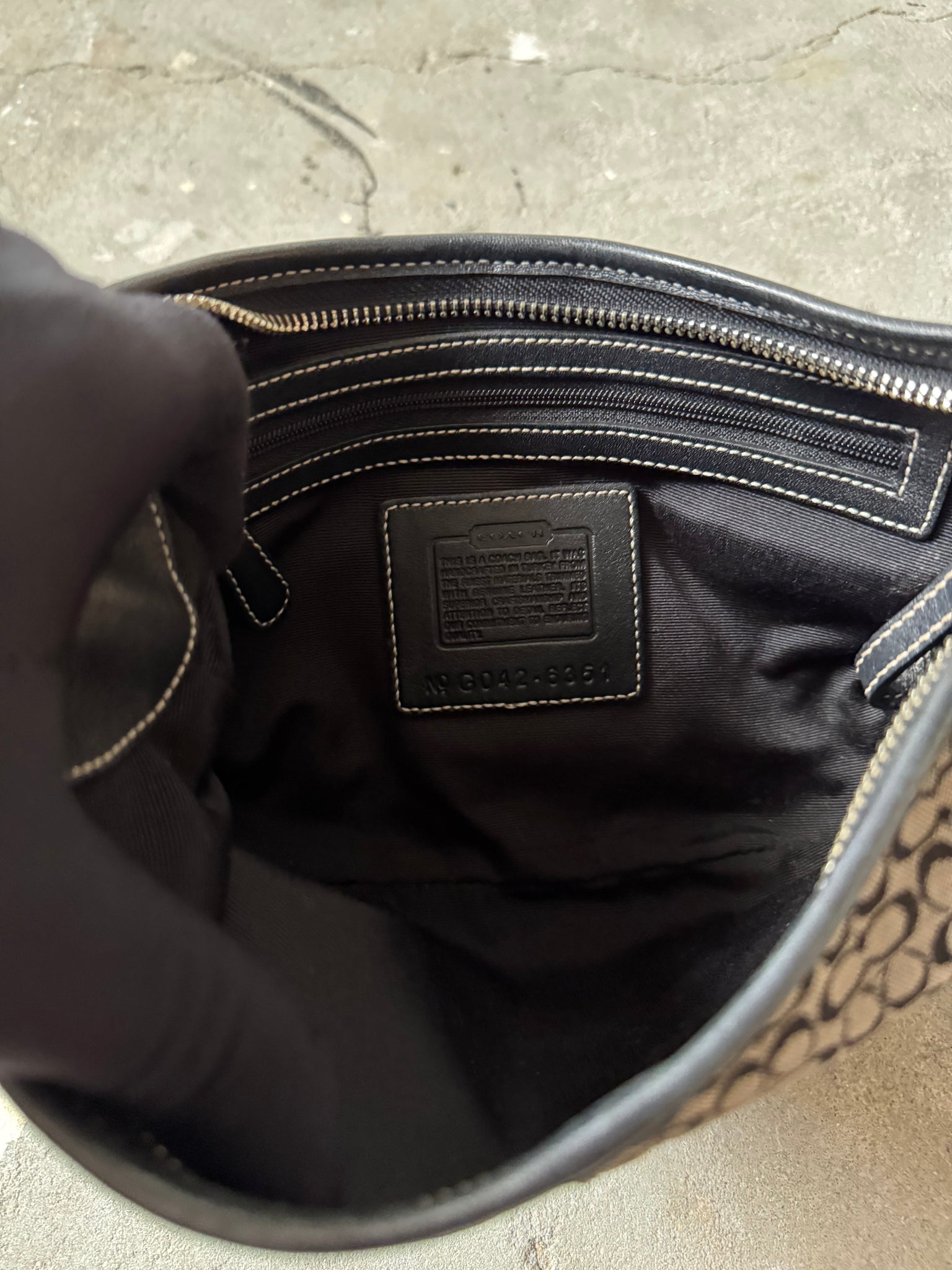 Coach Signature Mini Sufflette Shoulder Bag Grey/Black