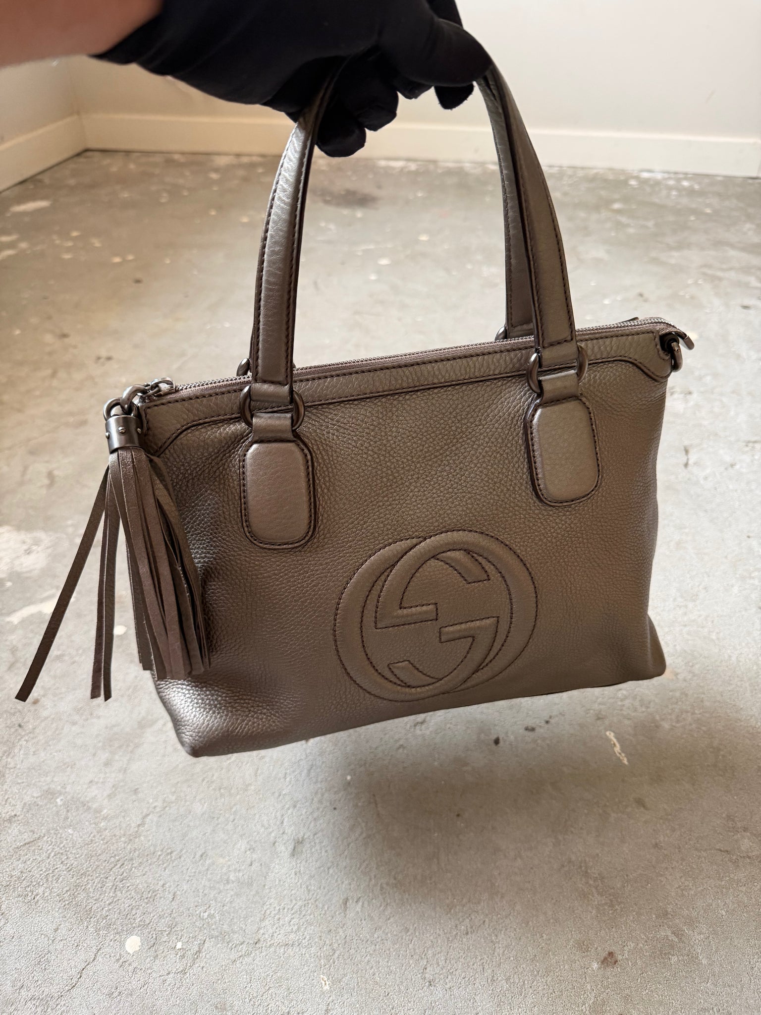 Gucci GG Soho Shoulder Bag Grey