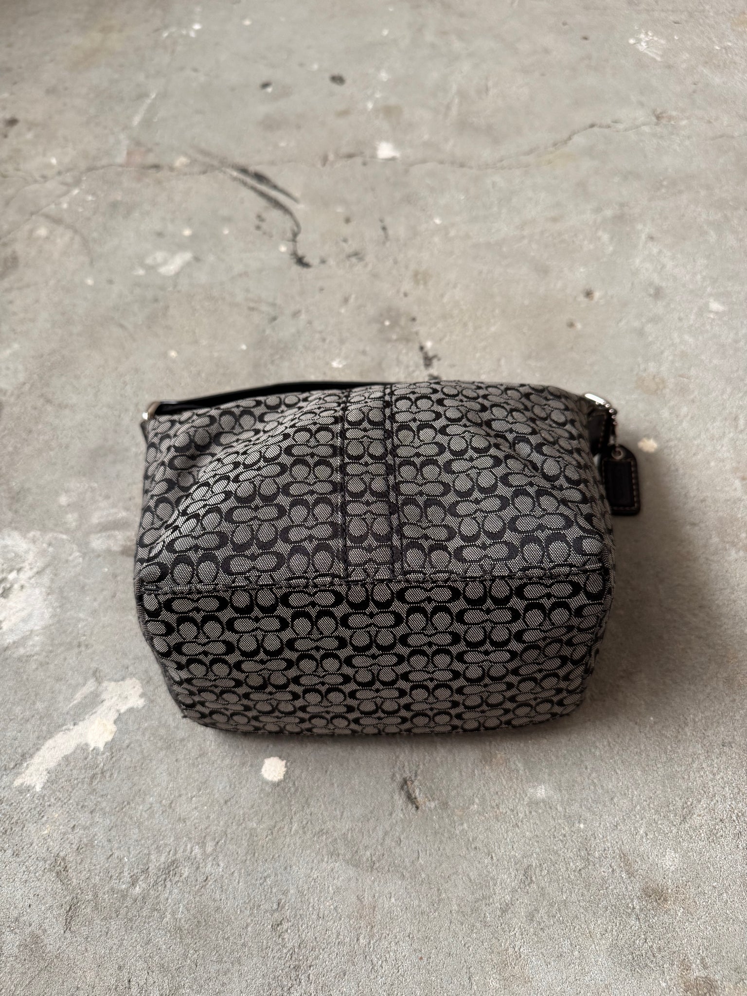 Coach Signature Mini Hobo Shoulder Bag Grey/Black