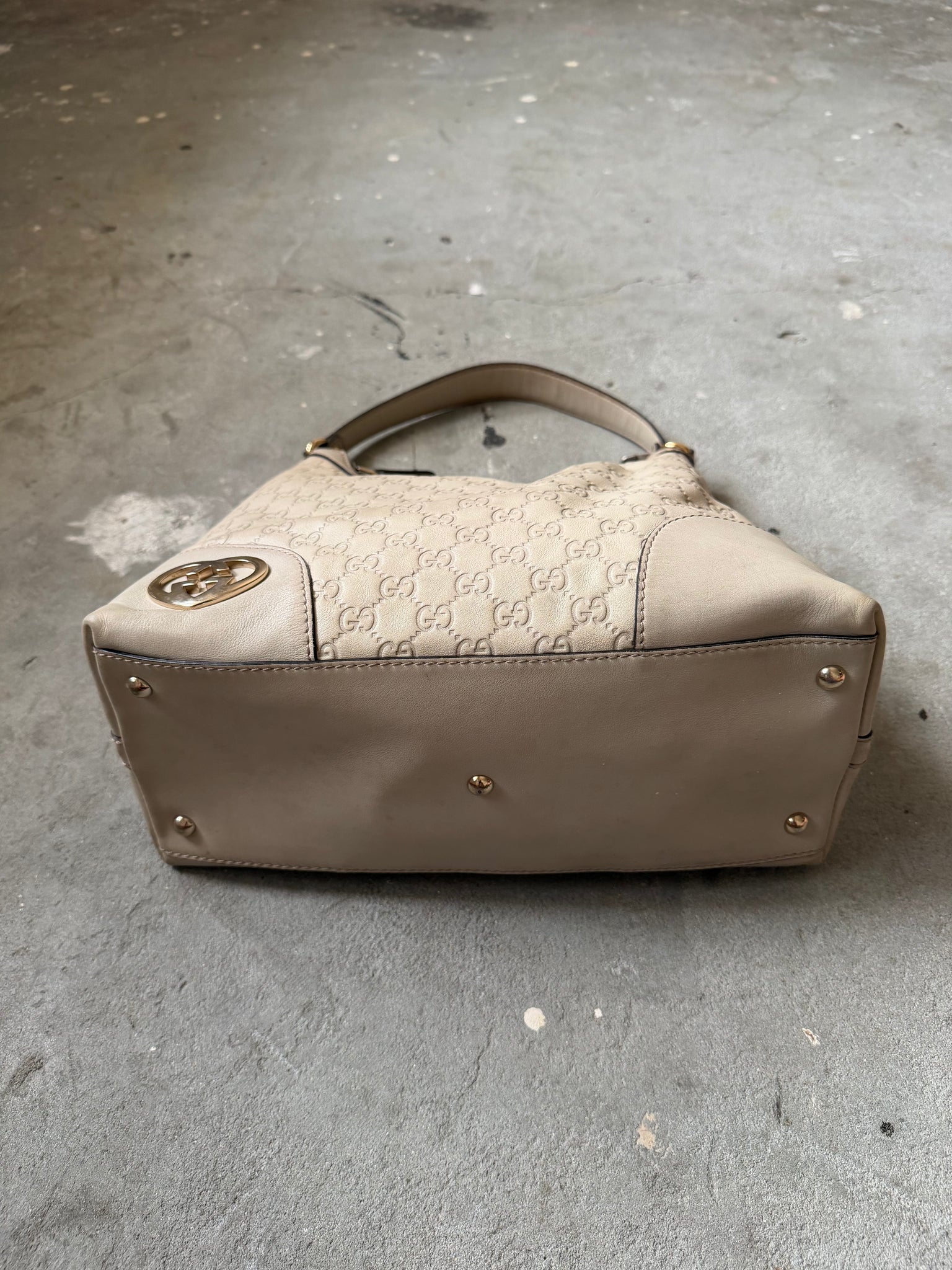 Gucci GG Monogram Guccissima Heart Hobo Shoulder Bag White