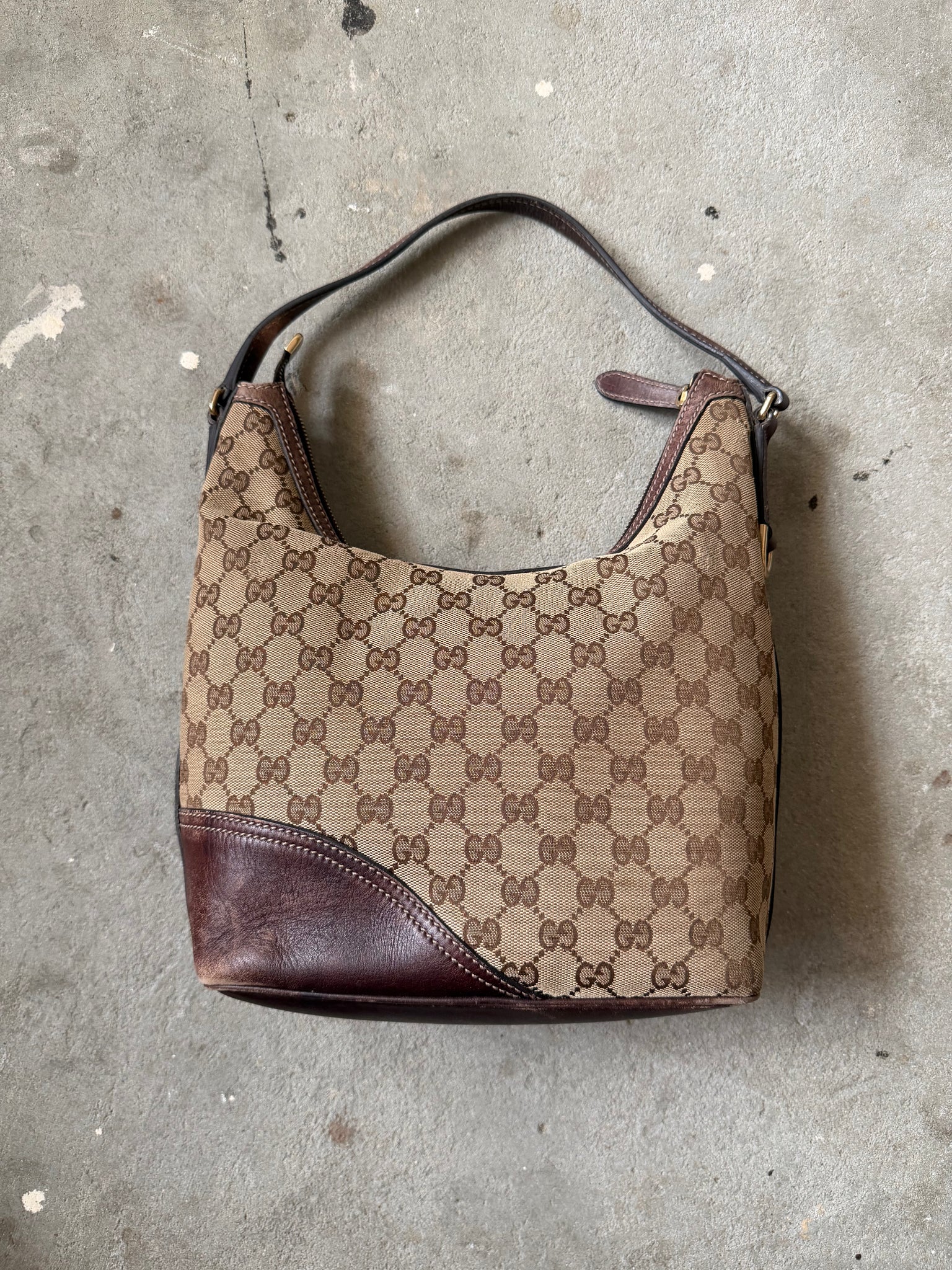 Gucci GG Monogram Britt Hobo Shoulder Bag Beige/Brown