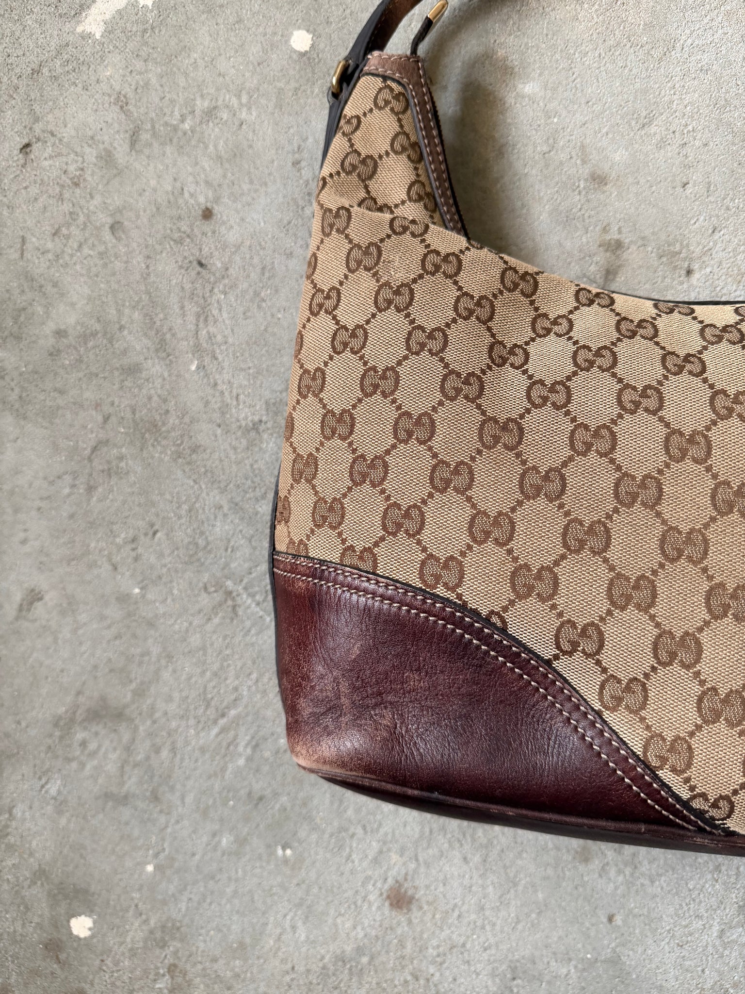 Gucci GG Monogram Britt Hobo Shoulder Bag Beige/Brown