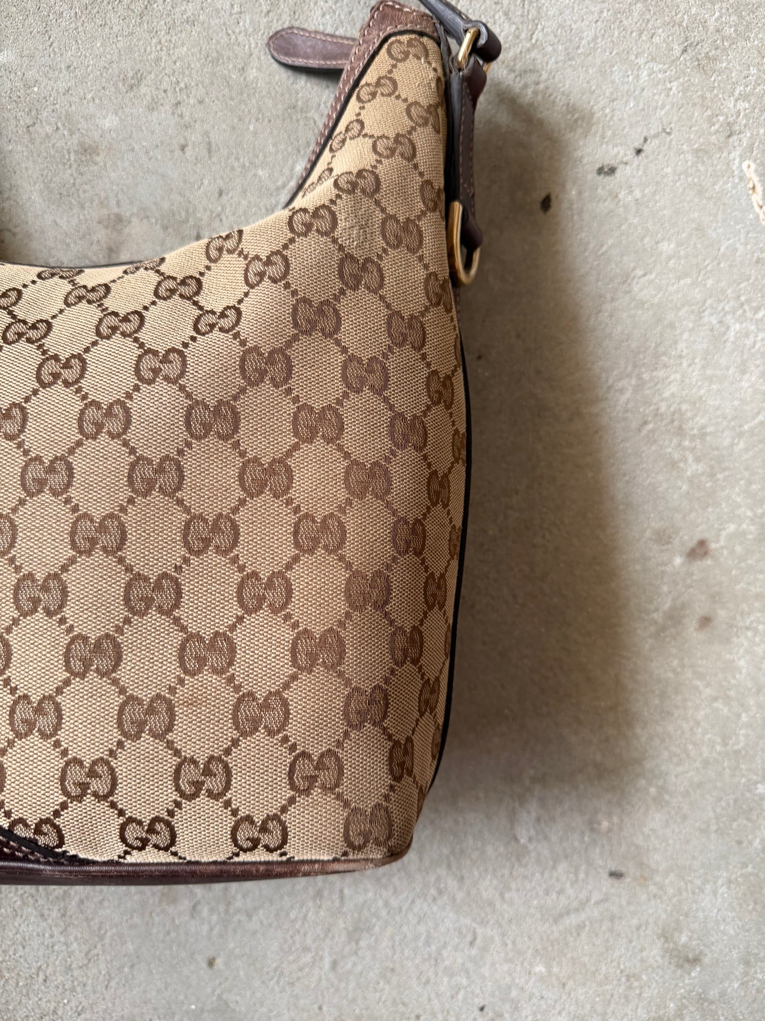 Gucci GG Monogram Britt Hobo Shoulder Bag Beige/Brown