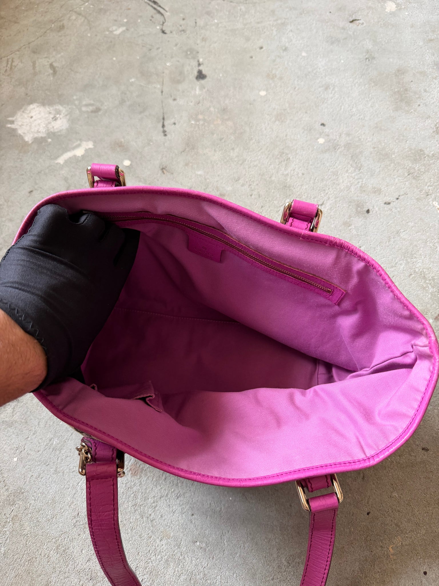 Gucci GG Monogram Sherry Line Charm Shoulder Bag Beige/Pink