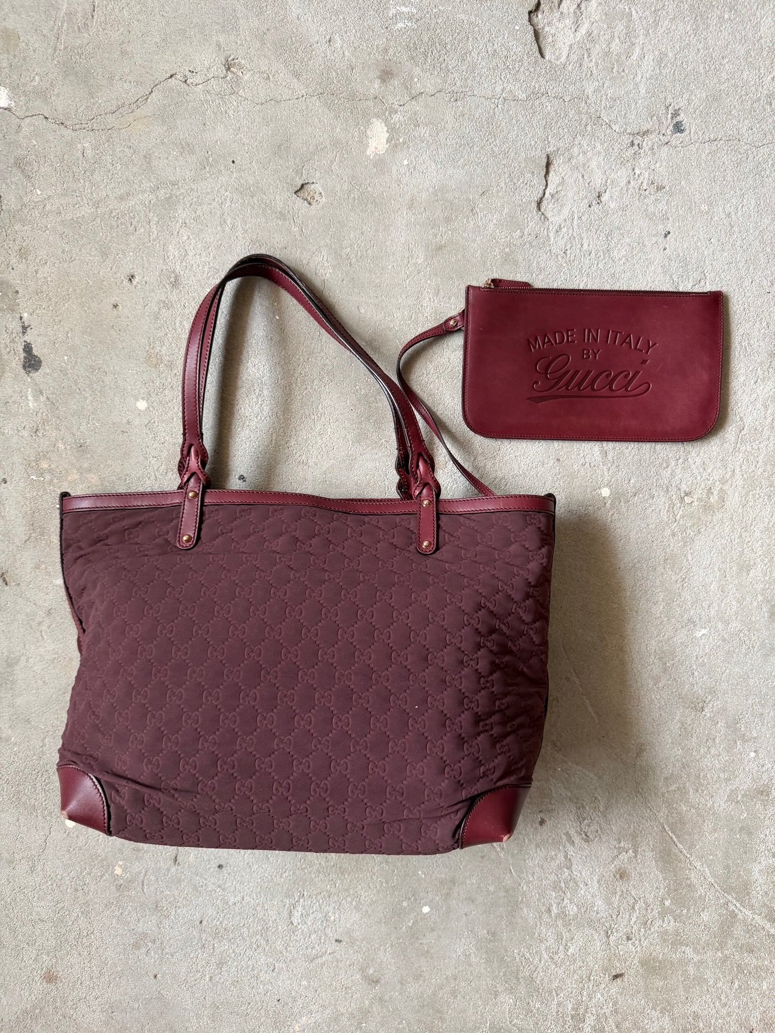 Gucci GG Monogram Shoulder Bag Burgundy