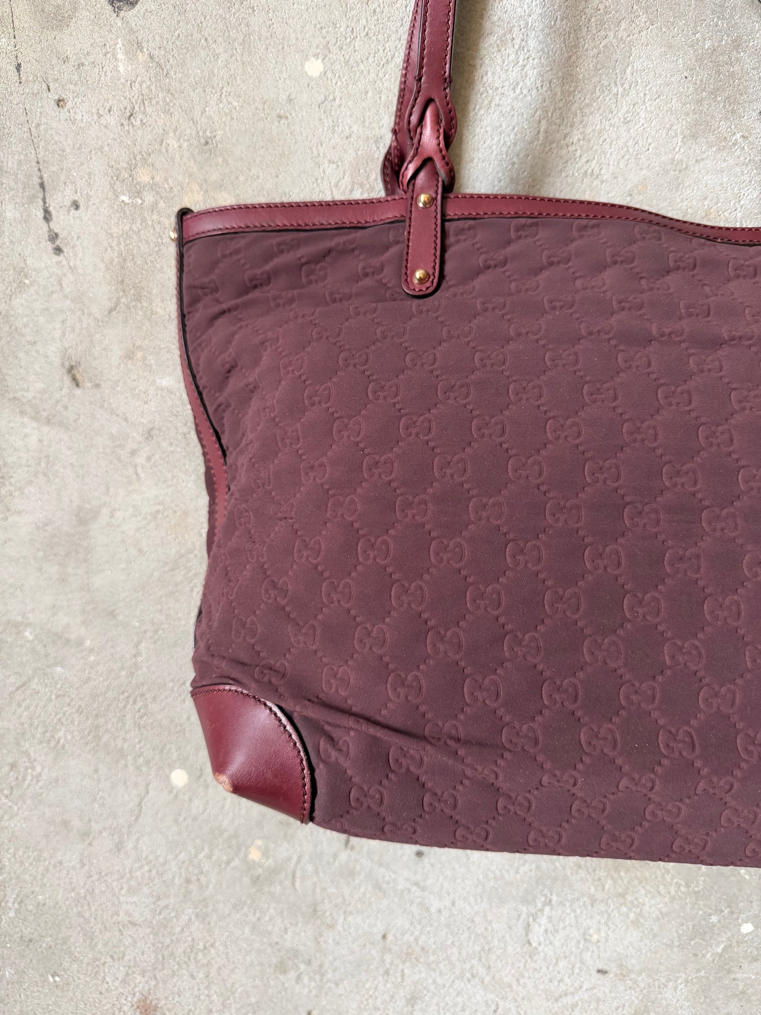 Gucci GG Monogram Shoulder Bag Burgundy