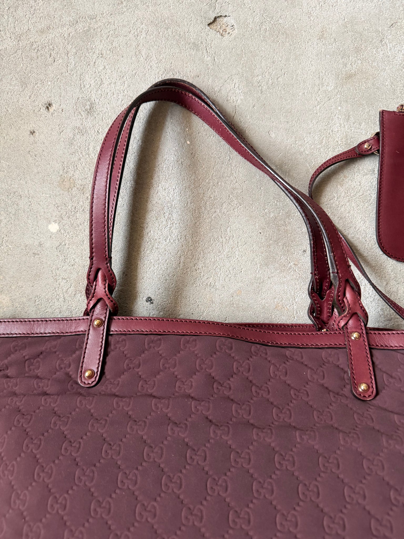 Gucci GG Monogram Shoulder Bag Burgundy