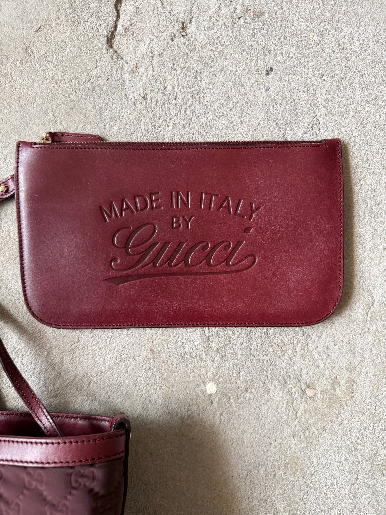 Gucci GG Monogram Shoulder Bag Burgundy