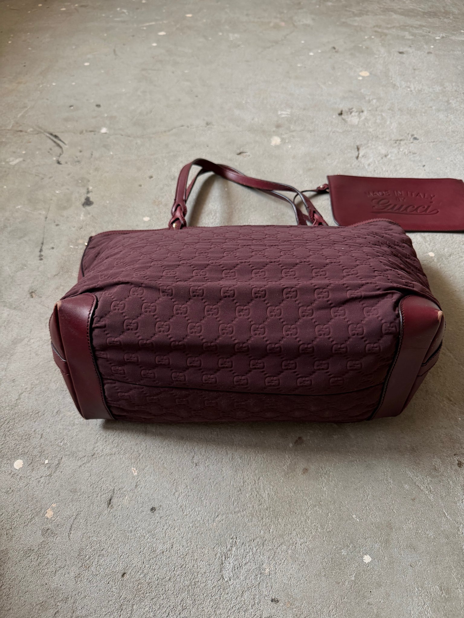 Gucci GG Monogram Shoulder Bag Burgundy