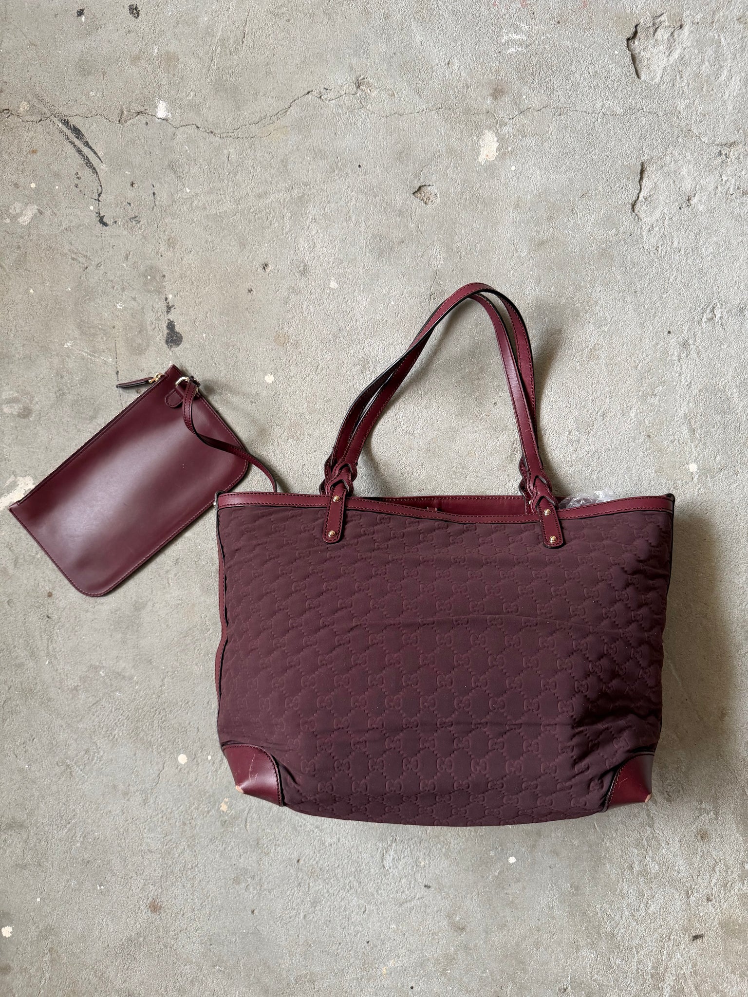 Gucci GG Monogram Shoulder Bag Burgundy