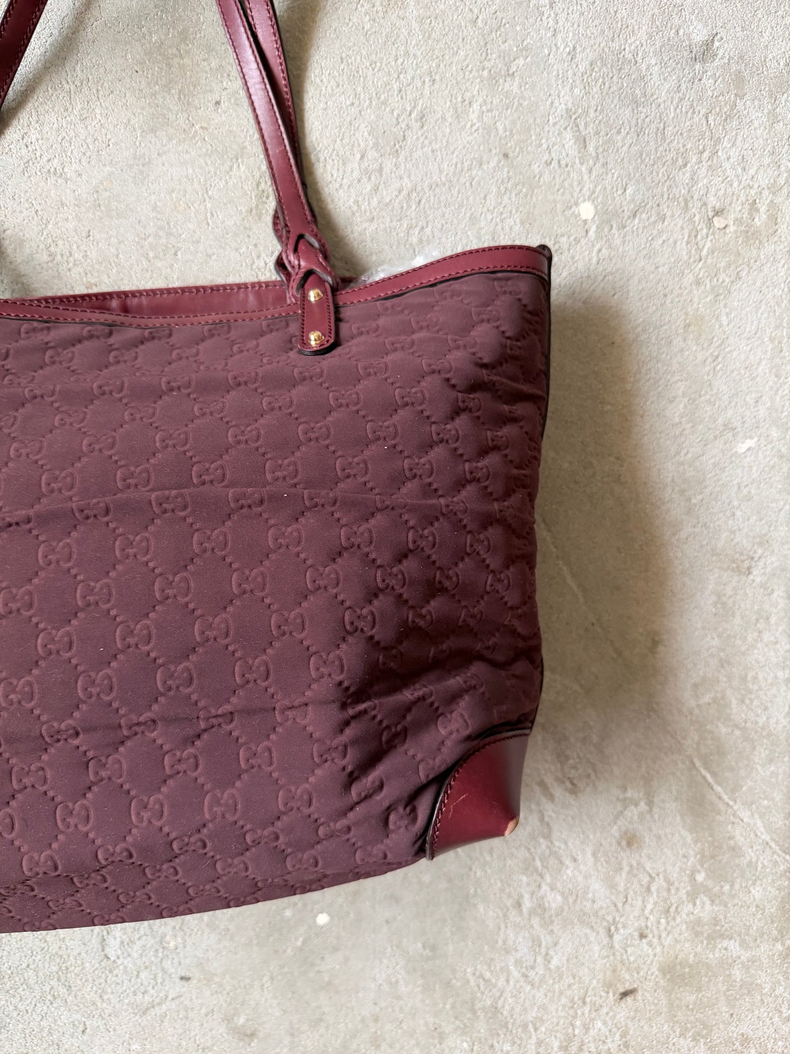 Gucci GG Monogram Shoulder Bag Burgundy