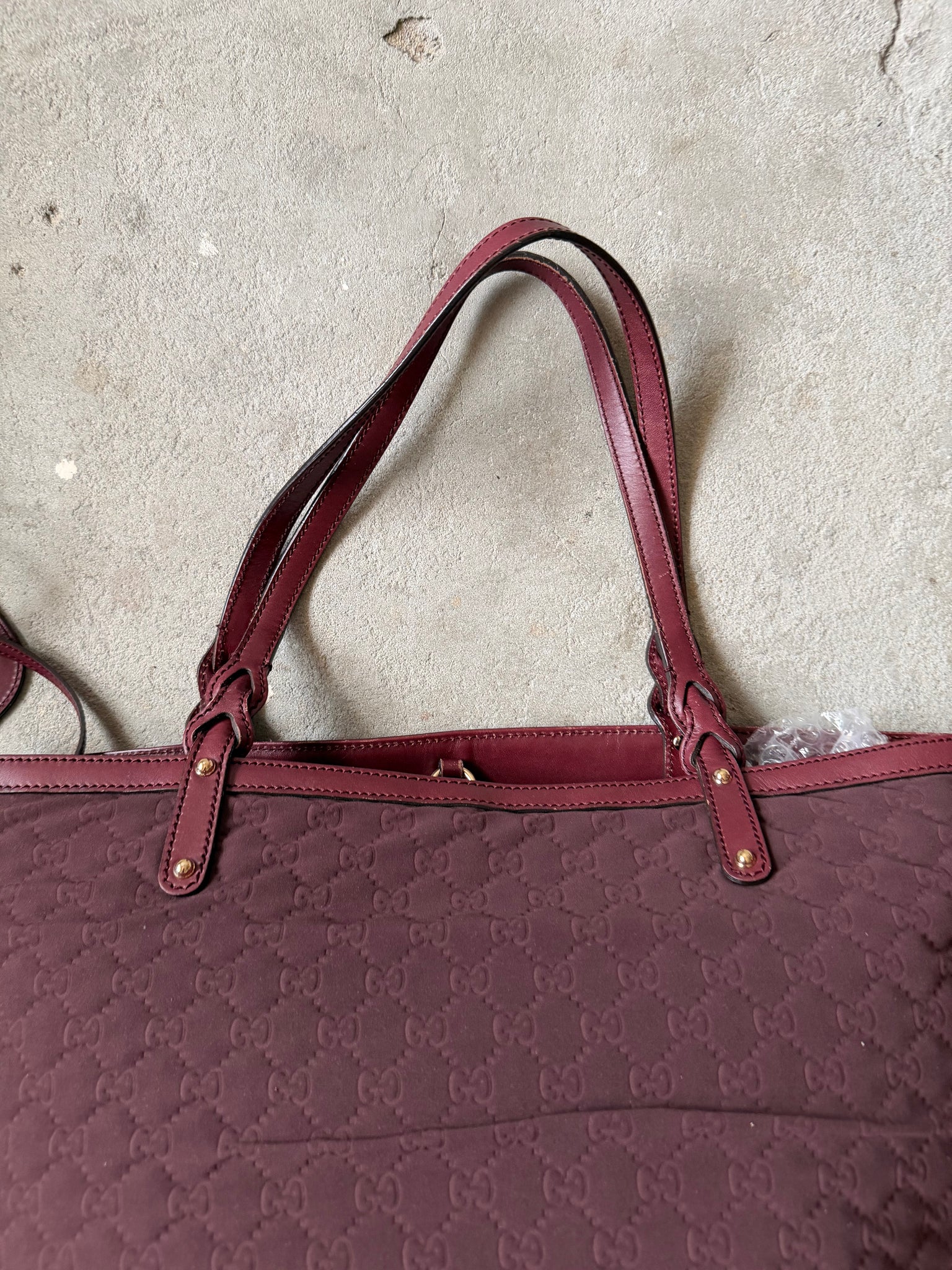 Gucci GG Monogram Shoulder Bag Burgundy