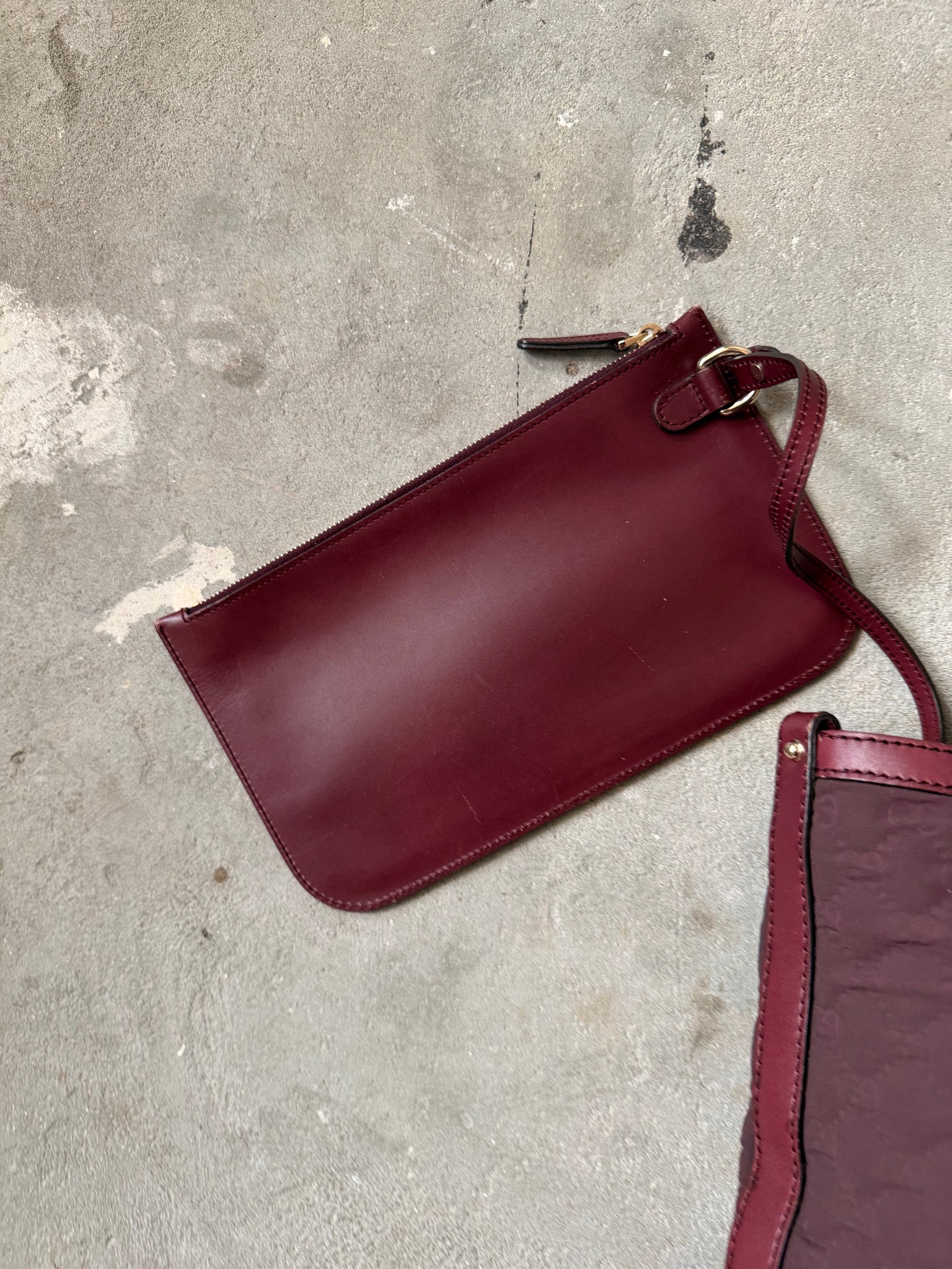 Gucci GG Monogram Shoulder Bag Burgundy