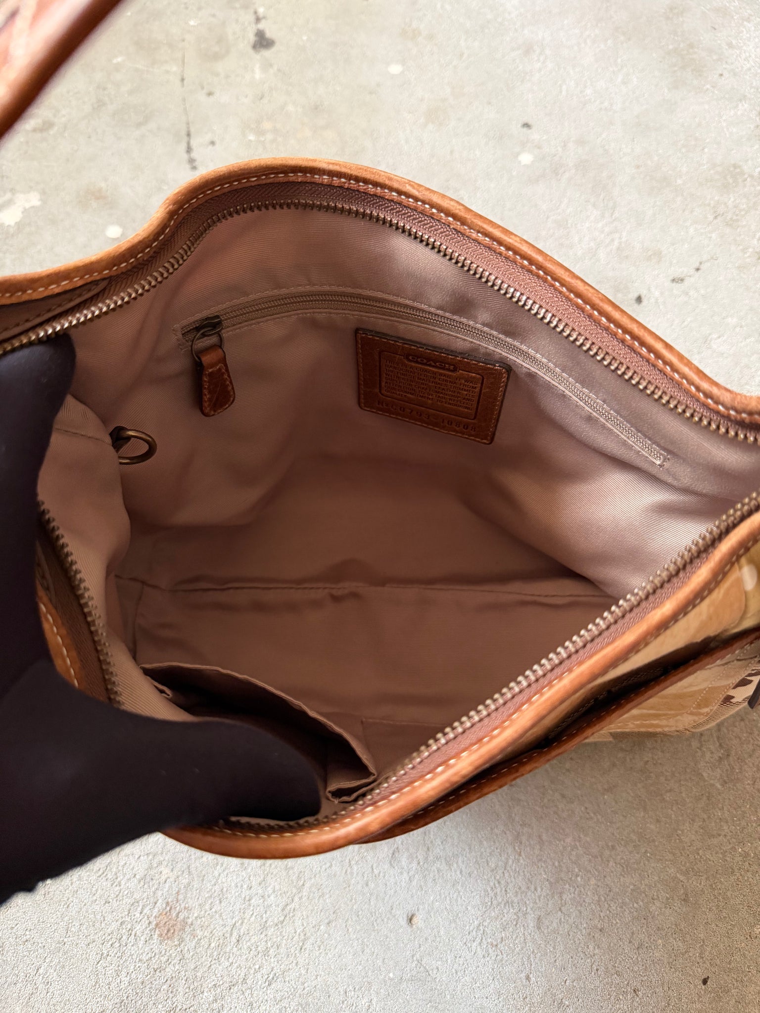 Coach Signature Ergo Patchwork Shoulder Bag Beige/Brown