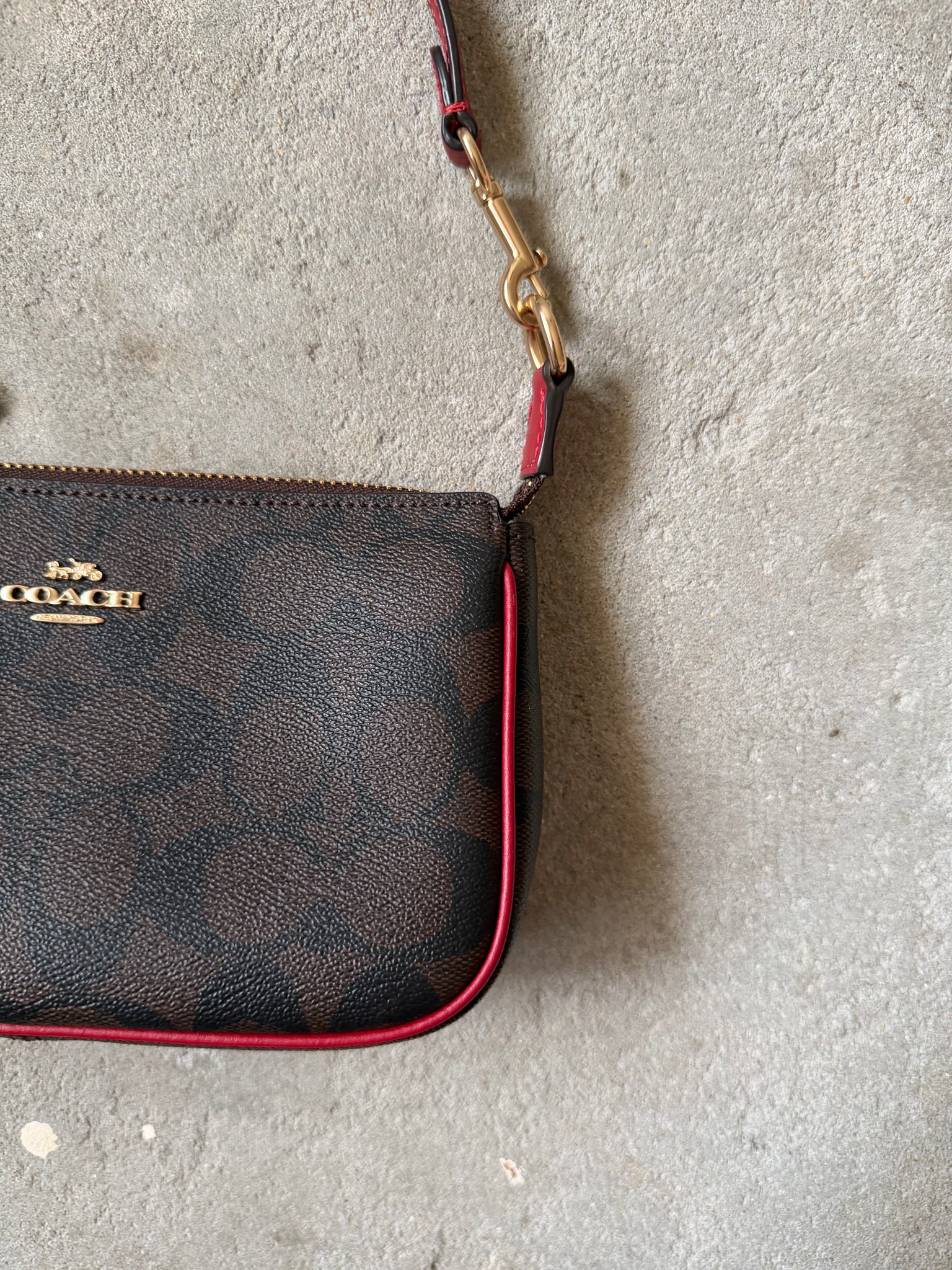 Coach Signature Nolita 19 Shoulder Bag Brown/Red