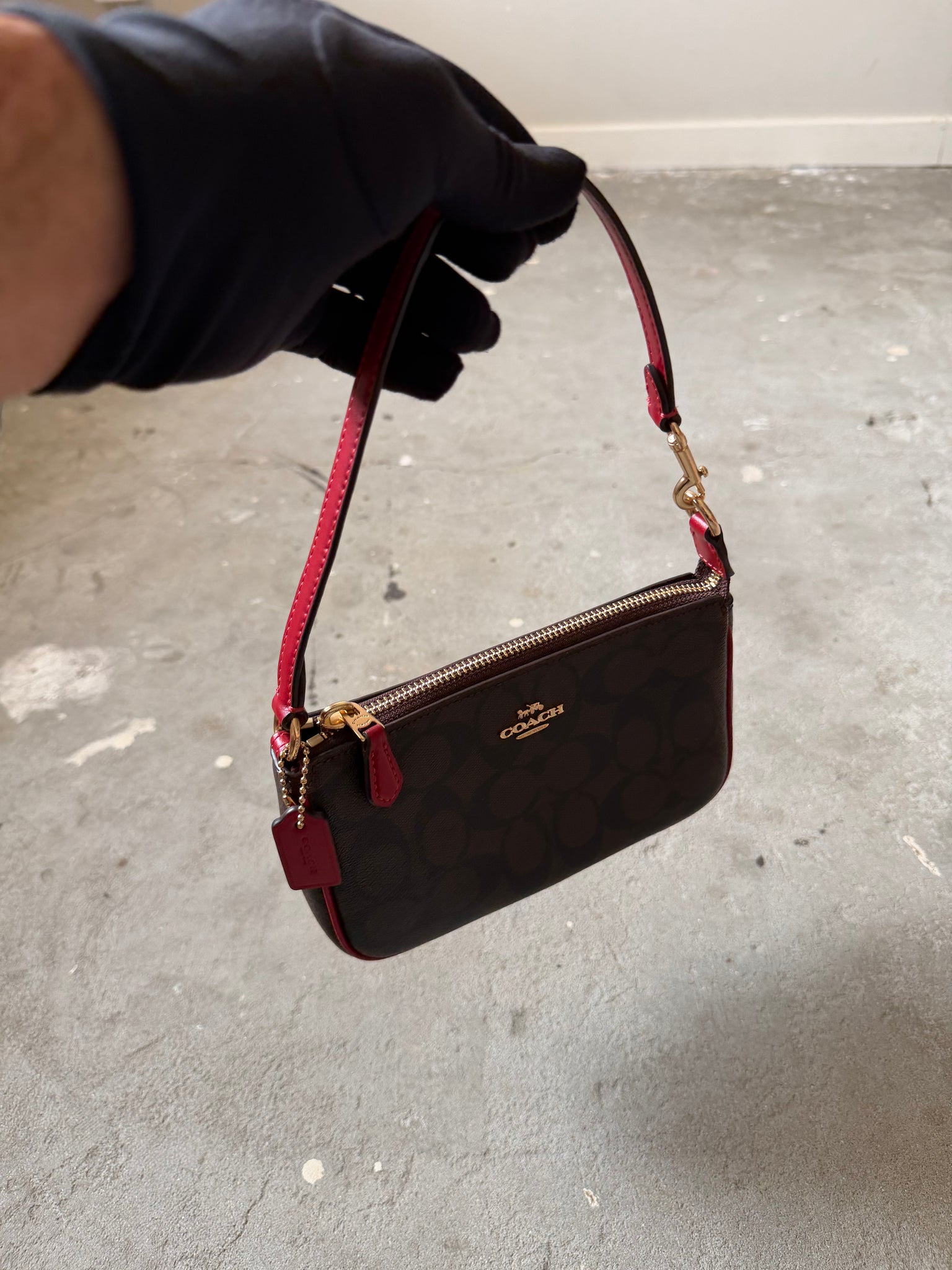 Coach Signature Nolita 19 Shoulder Bag Brown/Red