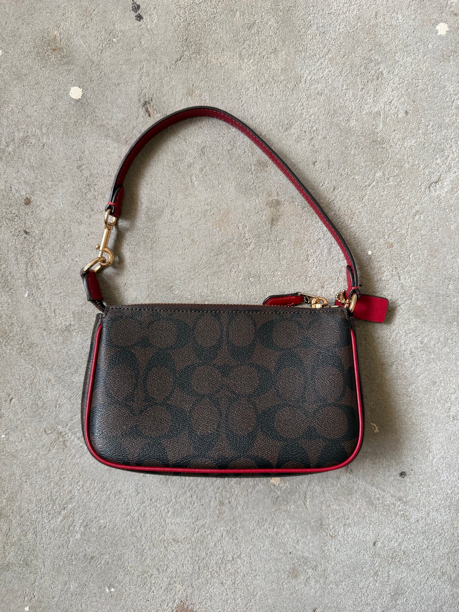 Coach Signature Nolita 19 Shoulder Bag Brown/Red