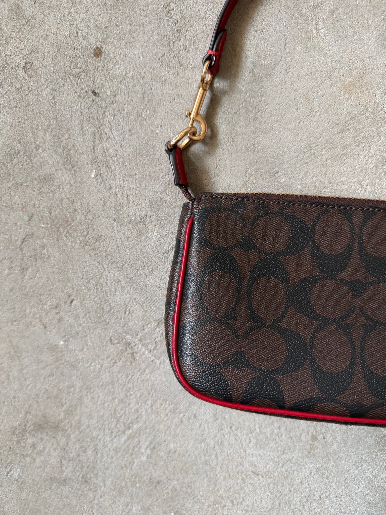 Coach Signature Nolita 19 Shoulder Bag Brown/Red