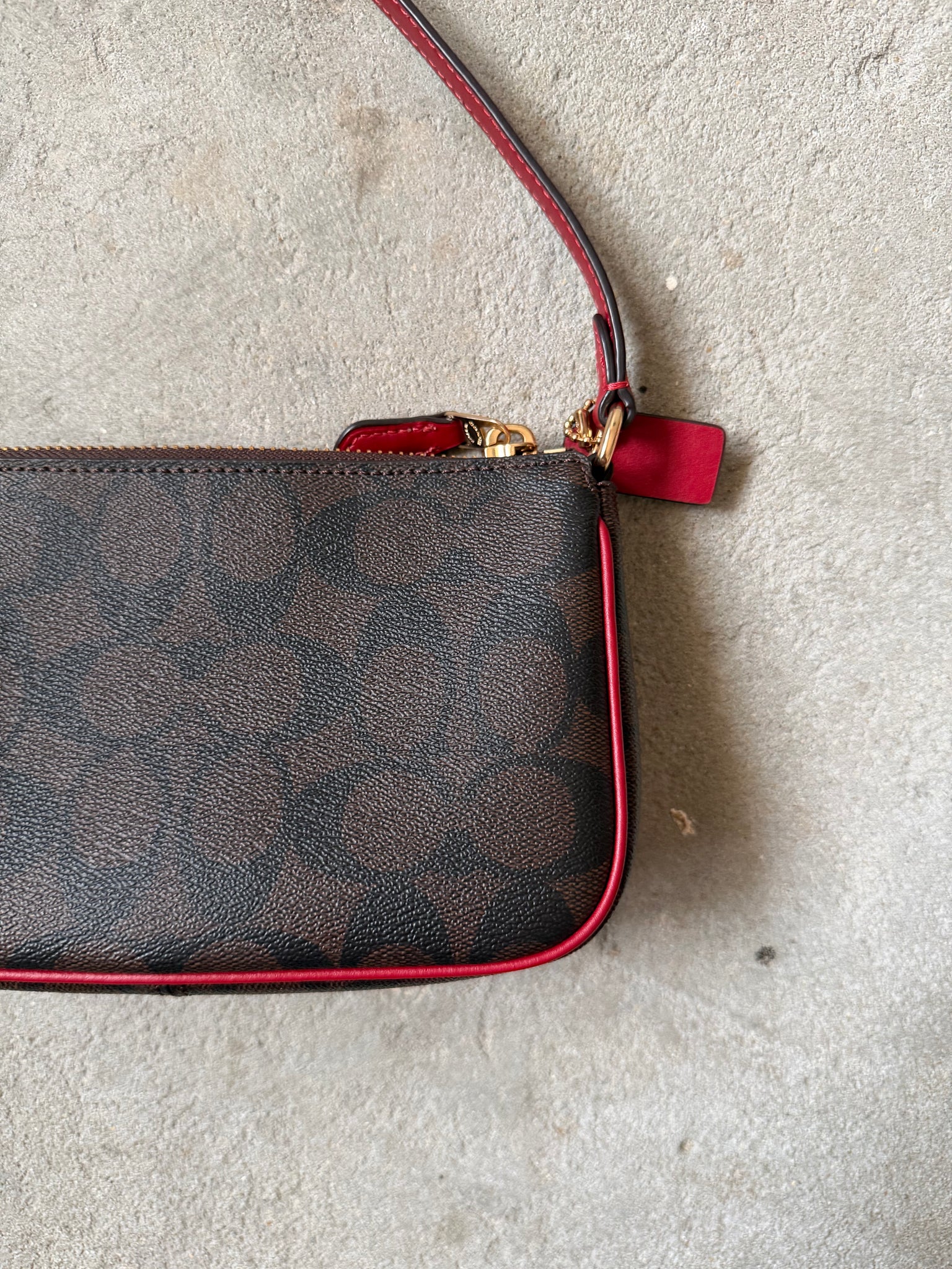 Coach Signature Nolita 19 Shoulder Bag Brown/Red