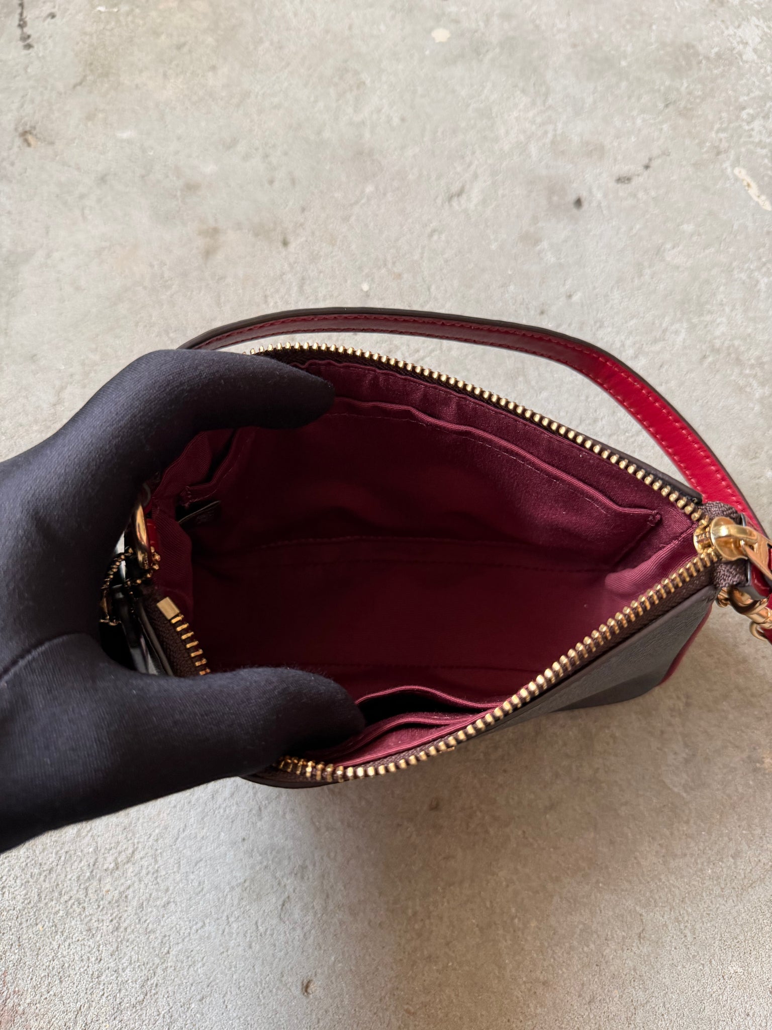 Coach Signature Nolita 19 Shoulder Bag Brown/Red