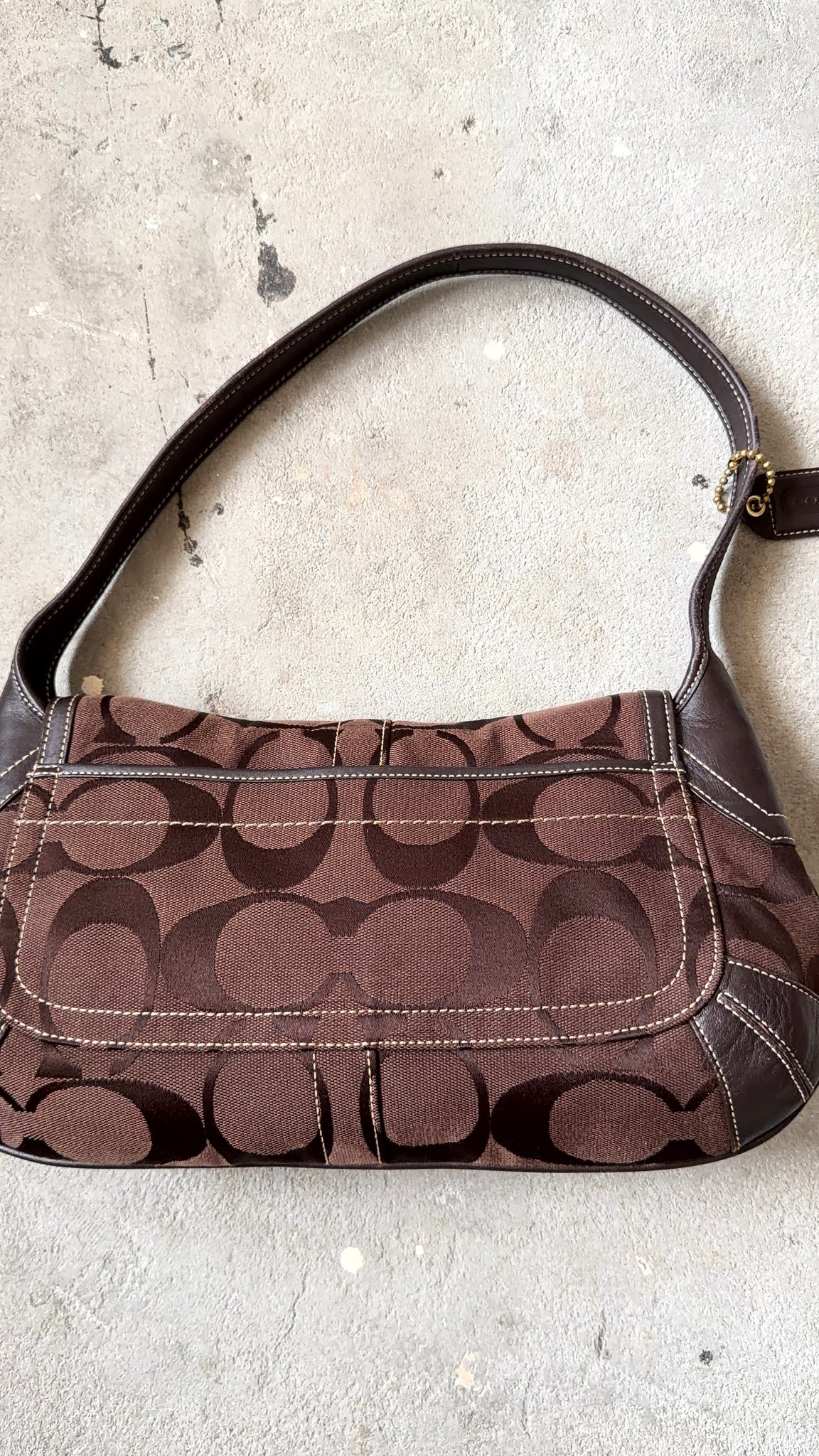 Coach Signature Ergo Flap Shoulder Bag Brown