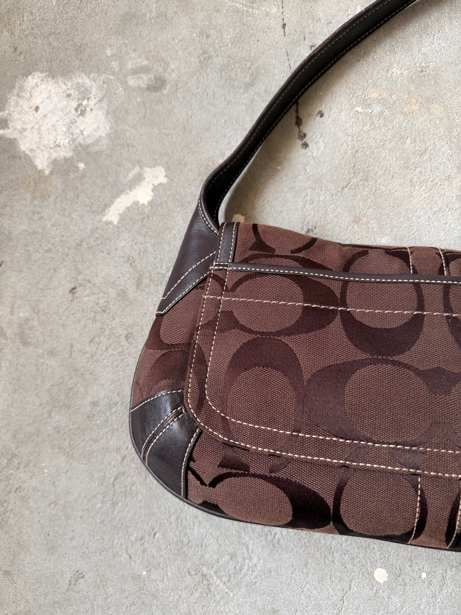 Coach Signature Ergo Flap Shoulder Bag Brown