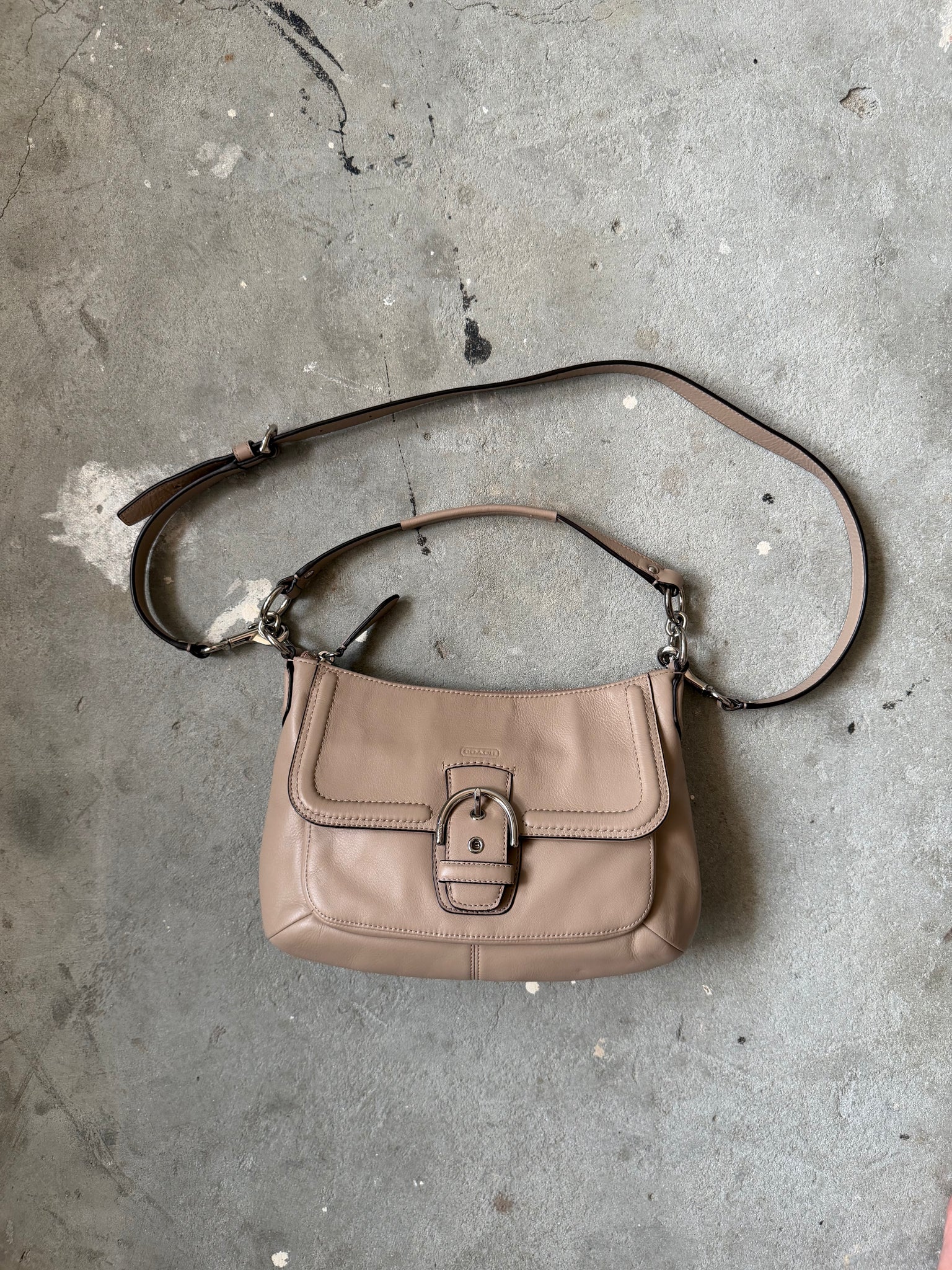 Coach 2Way Soho Buckle Leather Shoulder Bag Brown