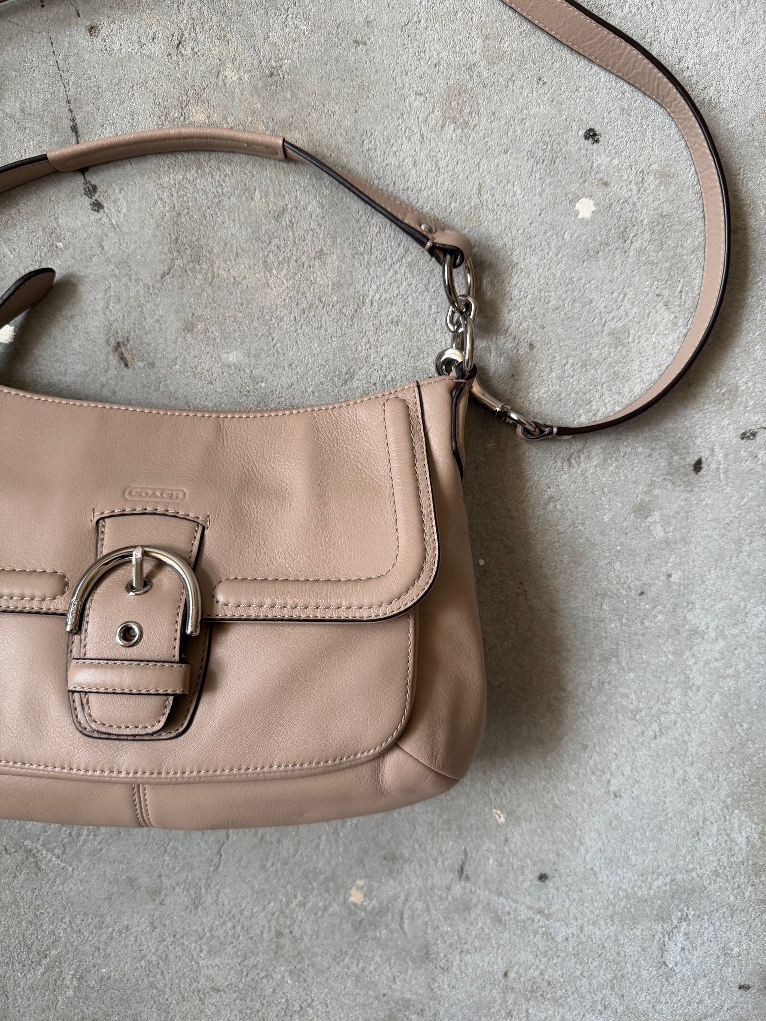 Coach 2Way Soho Buckle Leather Shoulder Bag Brown