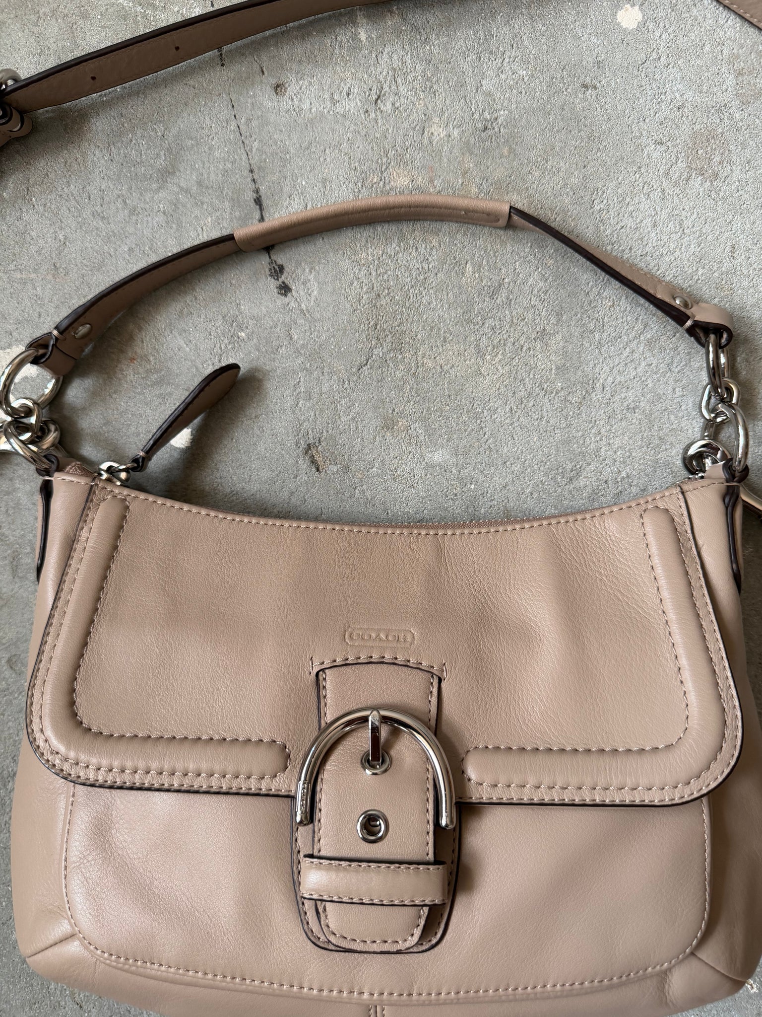 Coach 2Way Soho Buckle Leather Shoulder Bag Brown