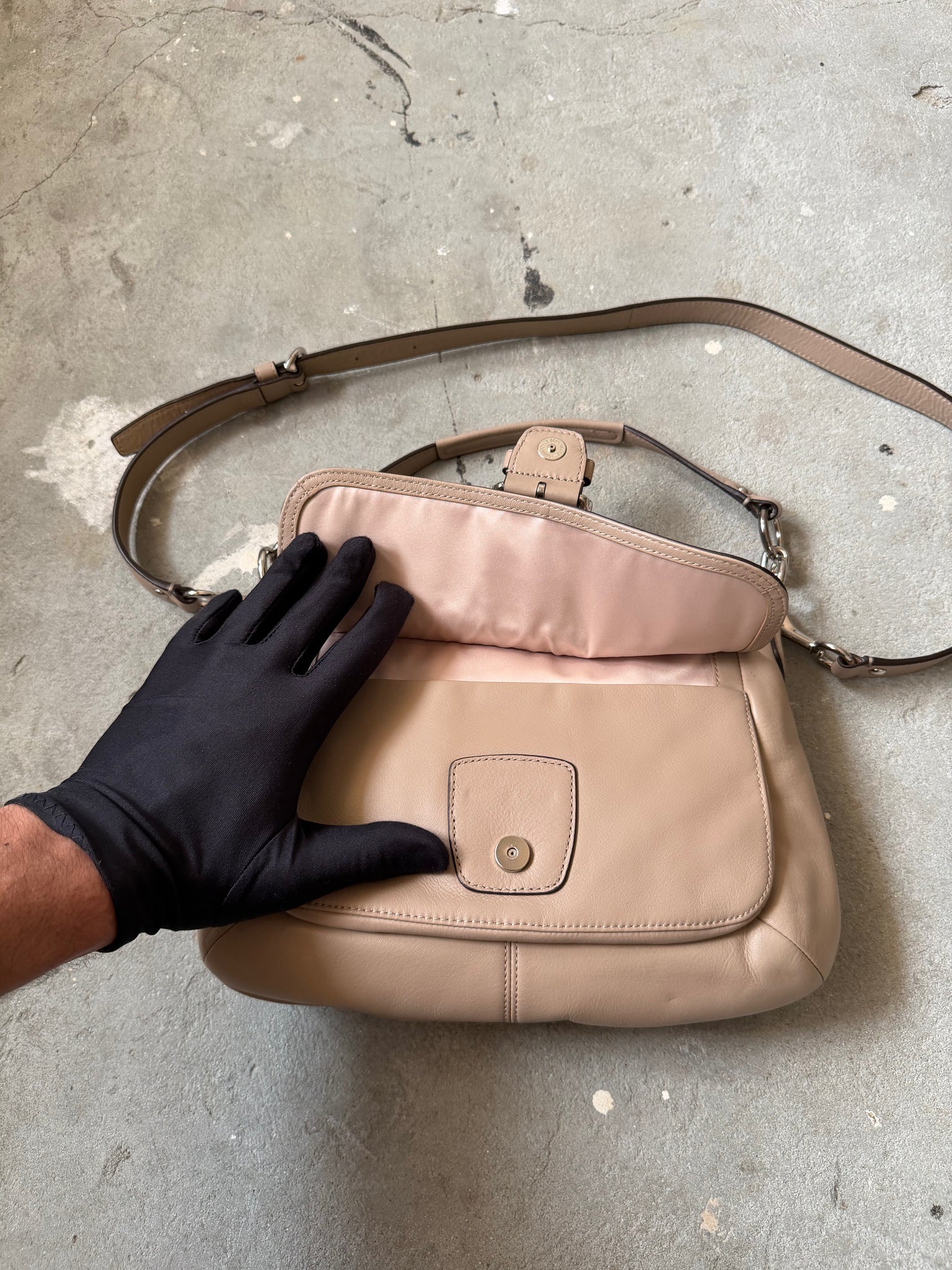 Coach 2Way Soho Buckle Leather Shoulder Bag Brown