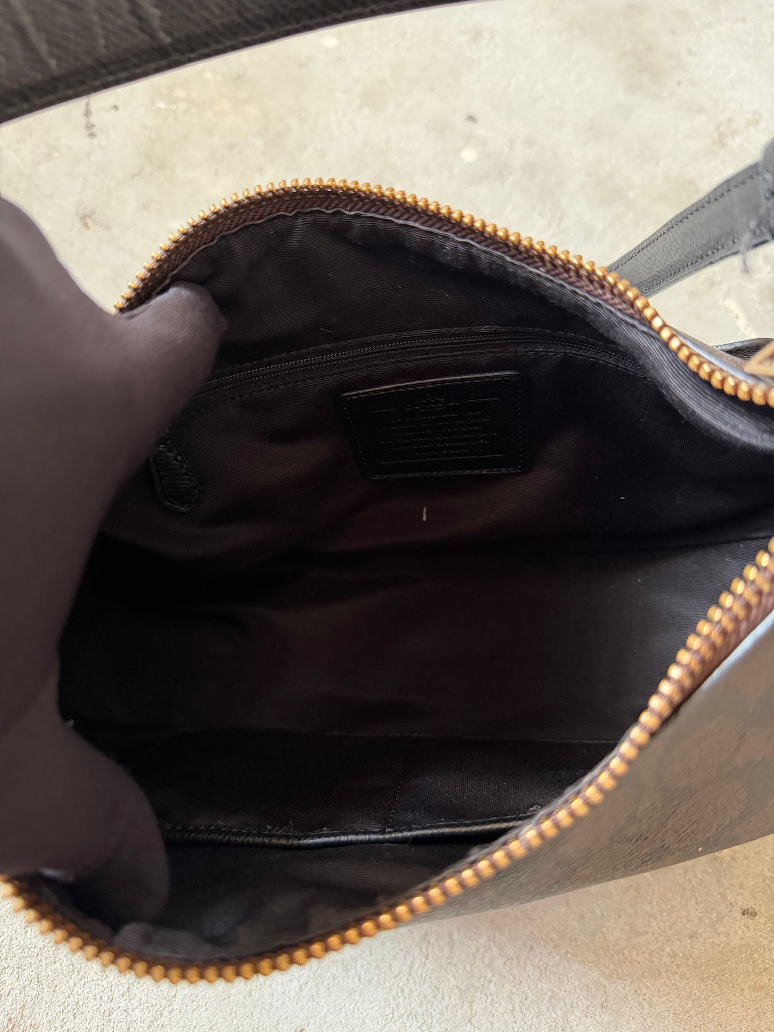 Coach 2Way Signature PVC Hobo Shoulder Bag Brown/Black