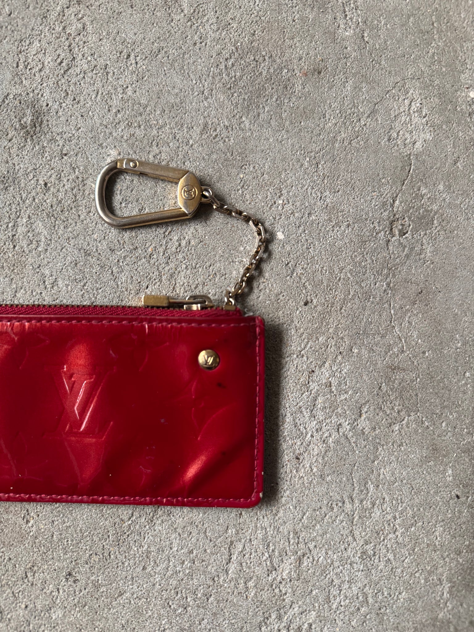 Louis Vuitton Vernis Coin Case Amethyst Red