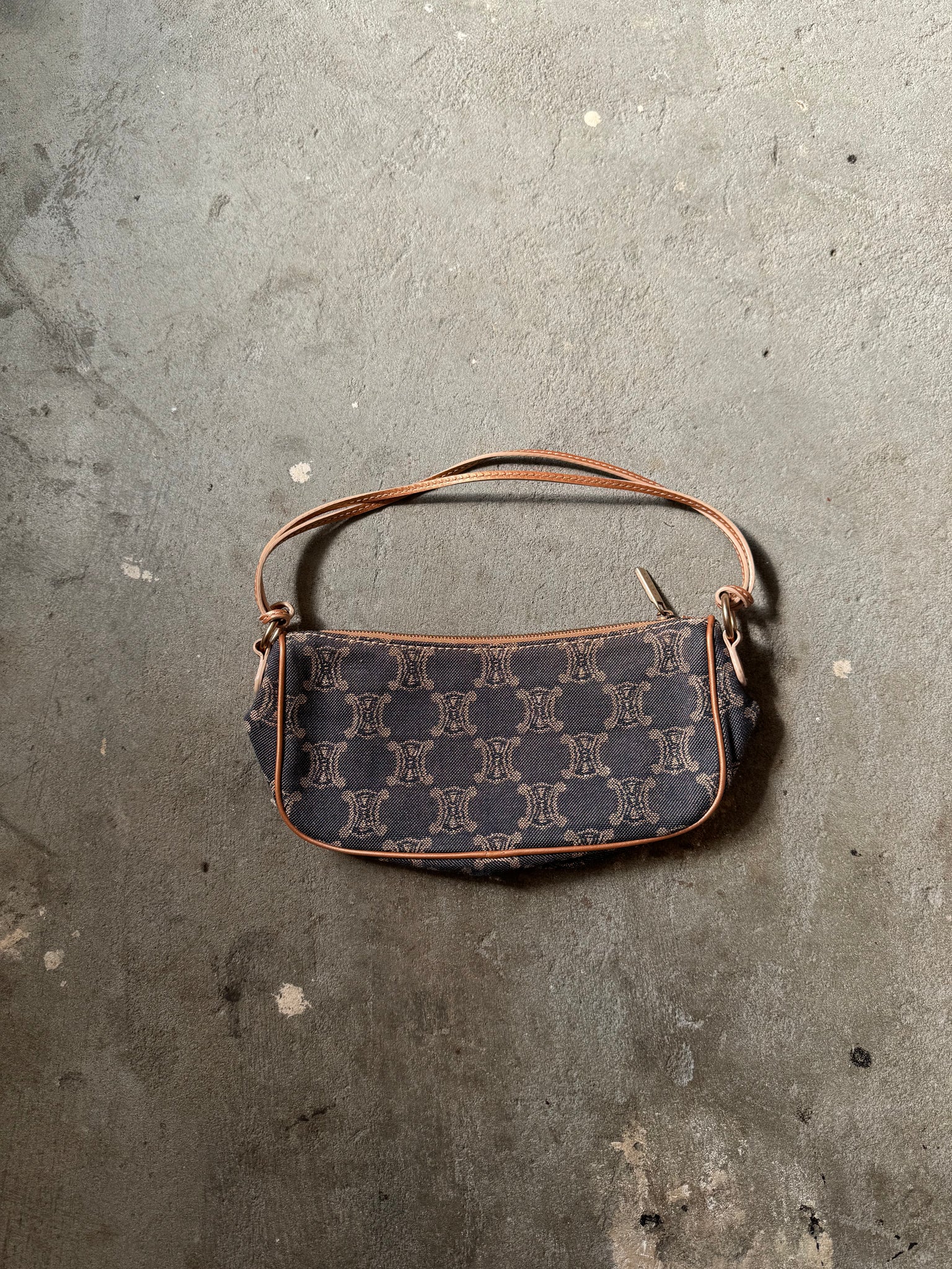 Celine Triomphe Denim Baguette Shoulder Bag