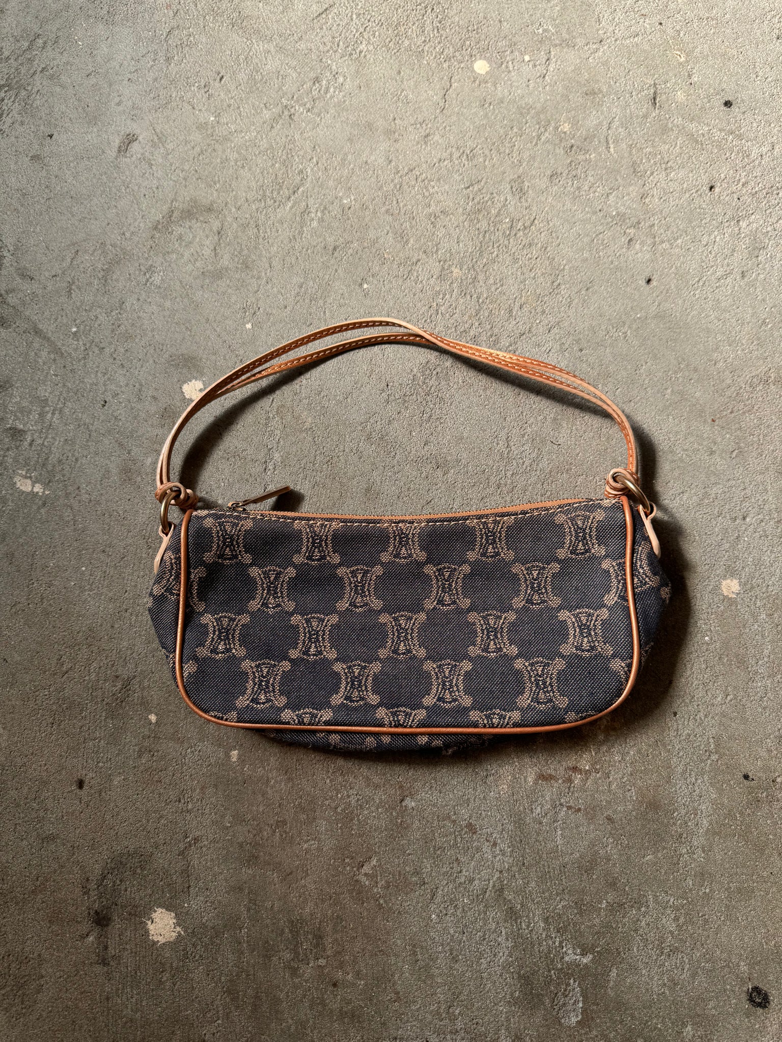 Celine Triomphe Denim Baguette Shoulder Bag