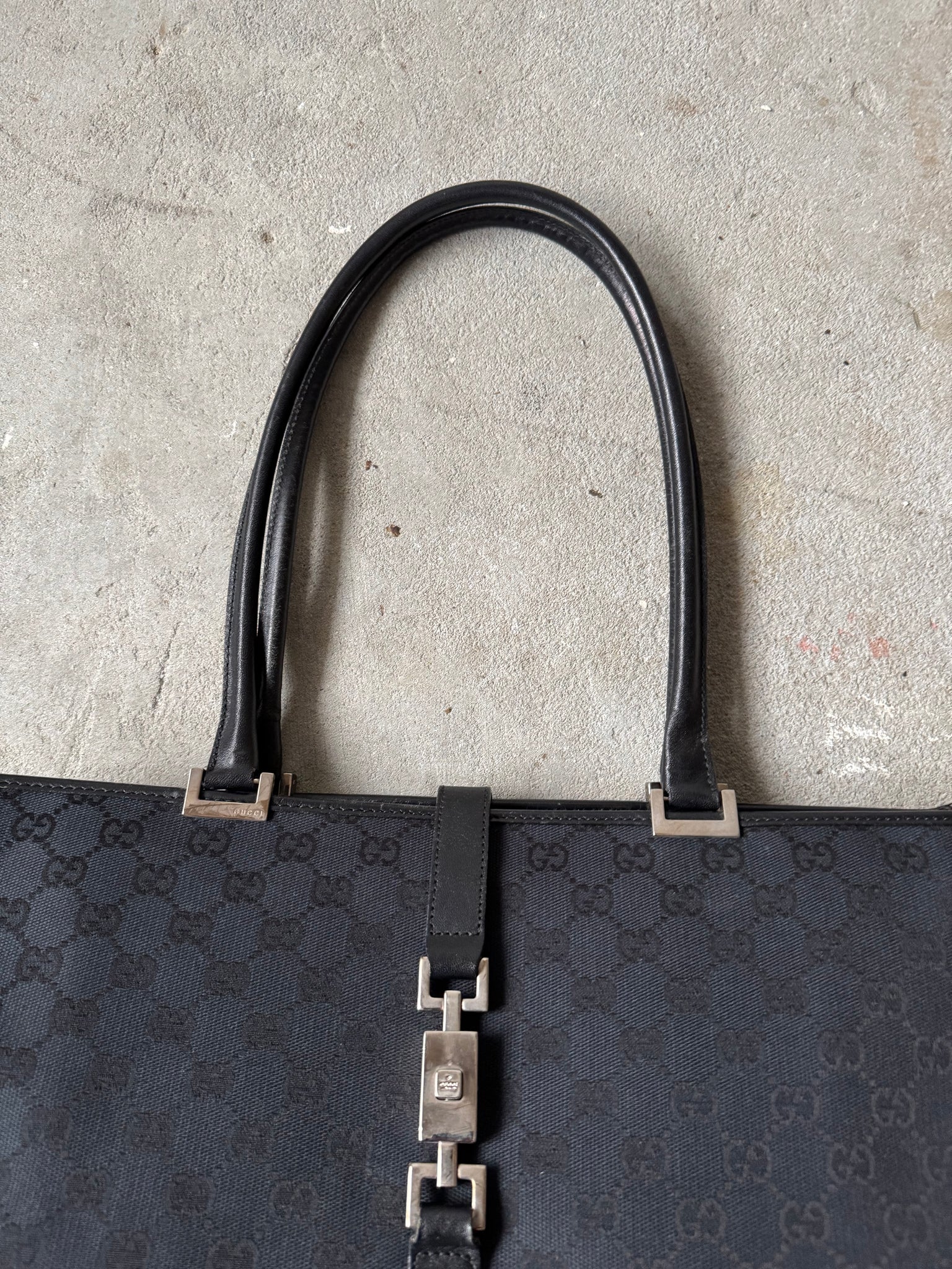 Gucci GG Monogram Jackie Tote Bag Black