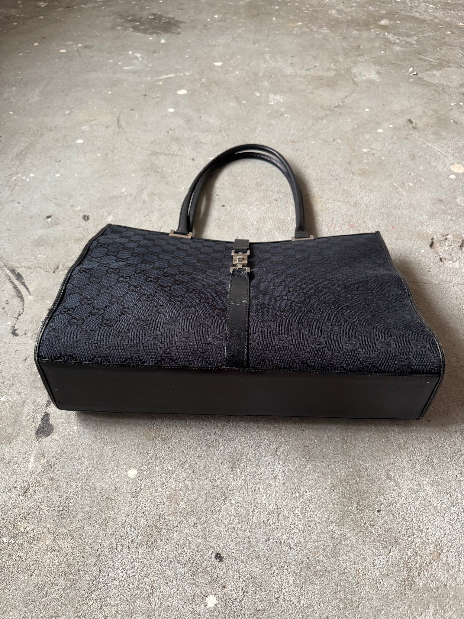 Gucci GG Monogram Jackie Tote Bag Black
