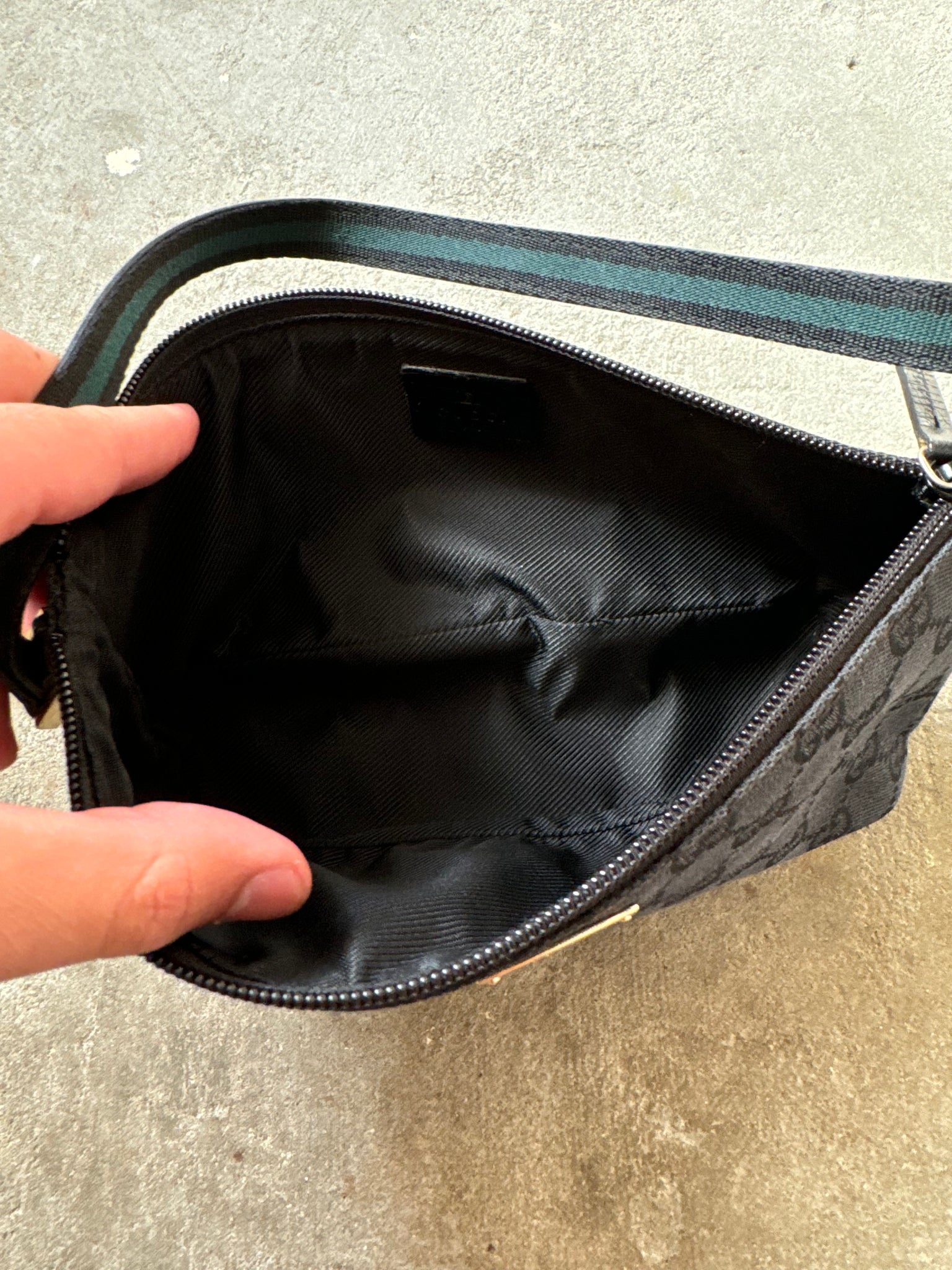 Gucci GG Monogram Pochette Boat Shoulder Bag Black