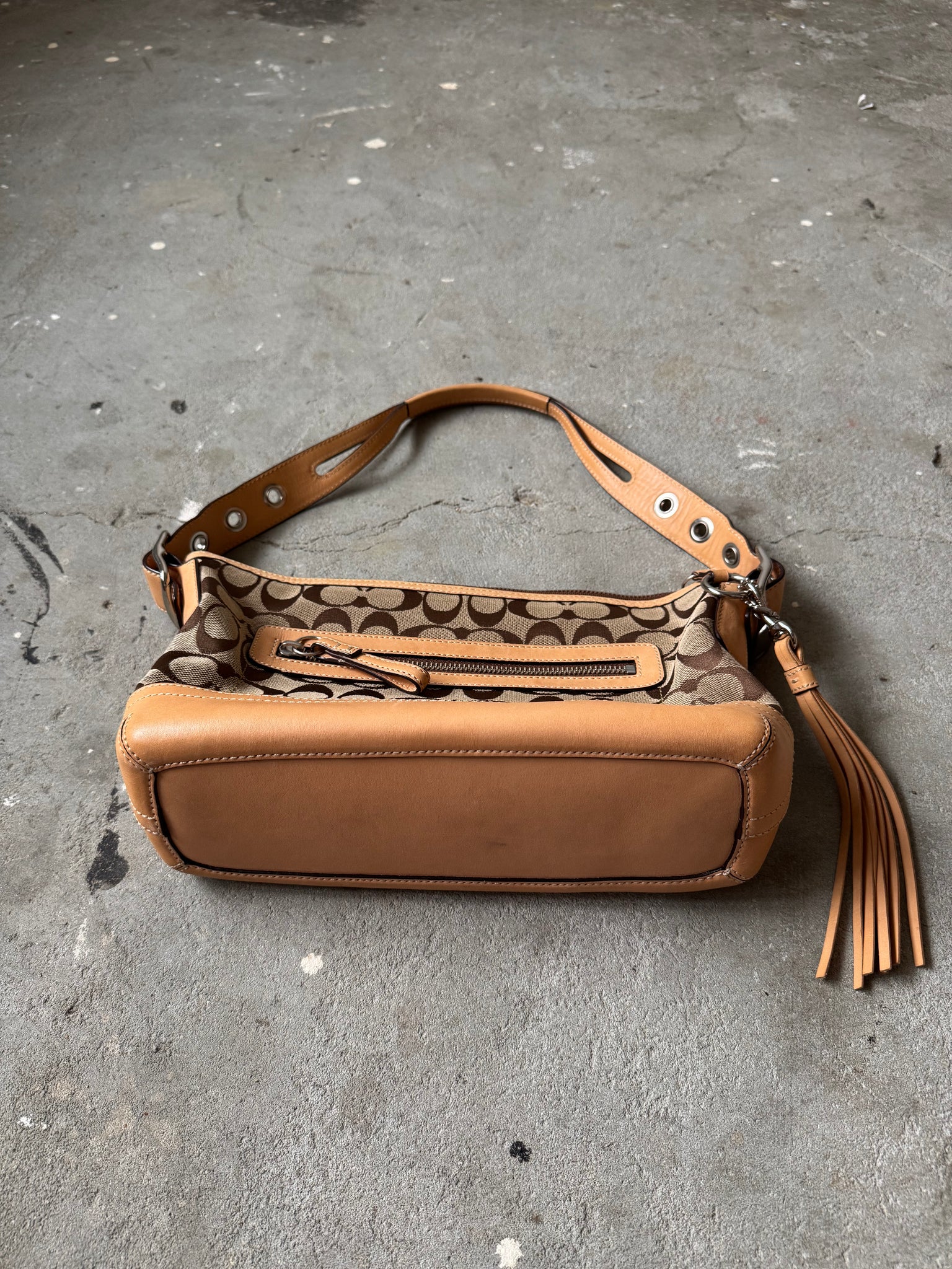 Coach Signature East West Shoulder Bag Beige