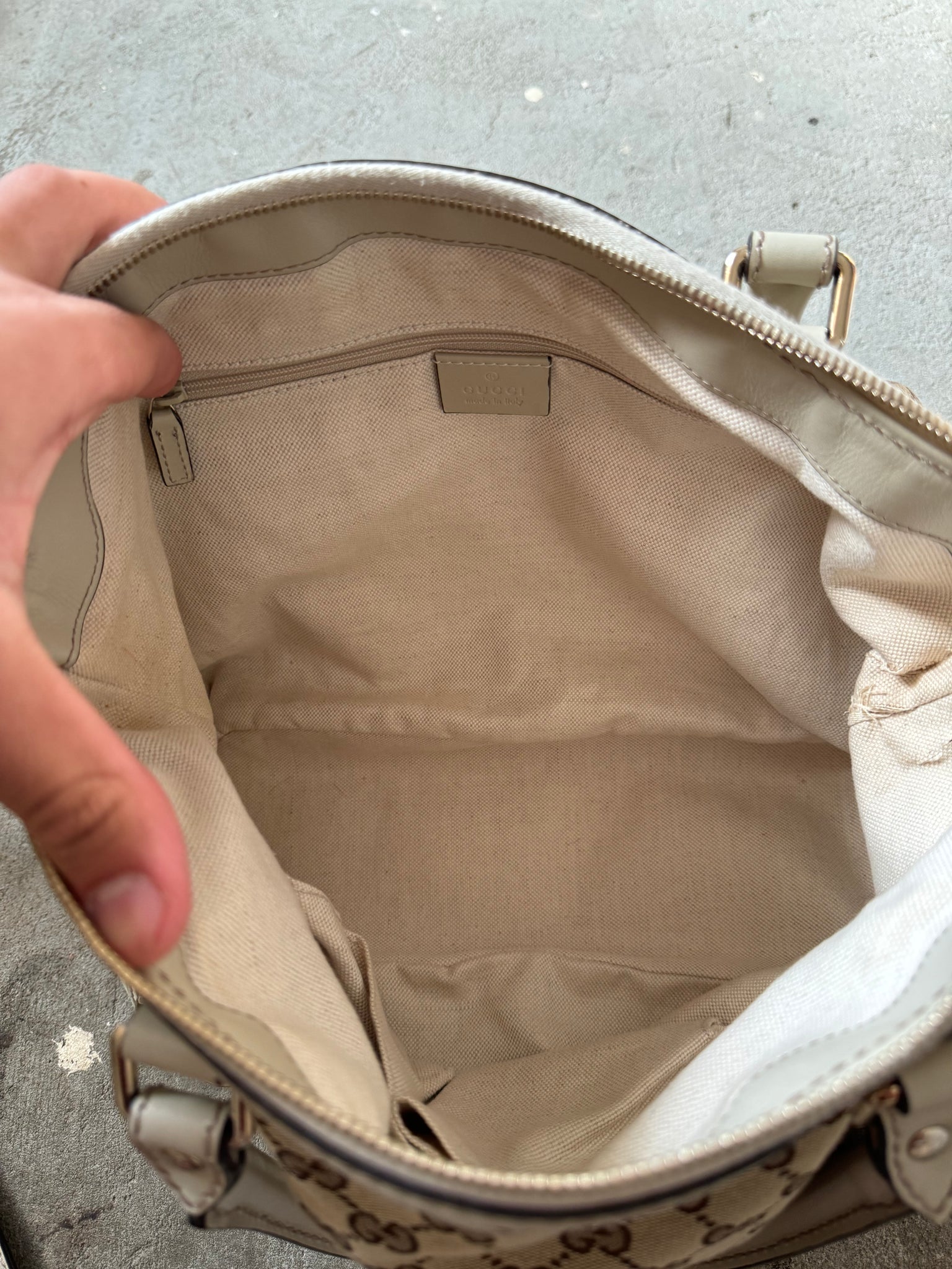 Gucci 2Way GG Monogram Sukey Shoulder Bag Beige