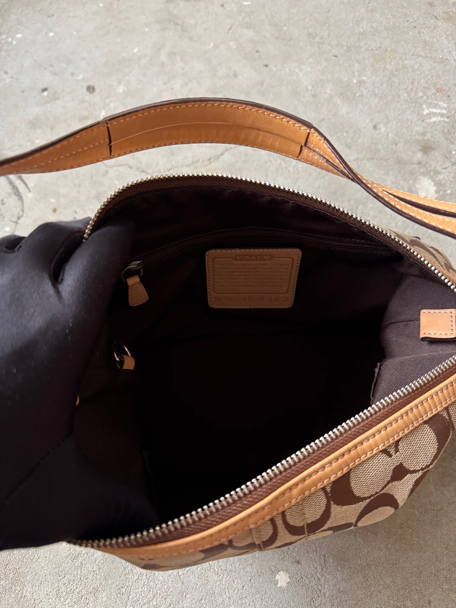 Coach Signature East West Shoulder Bag Beige
