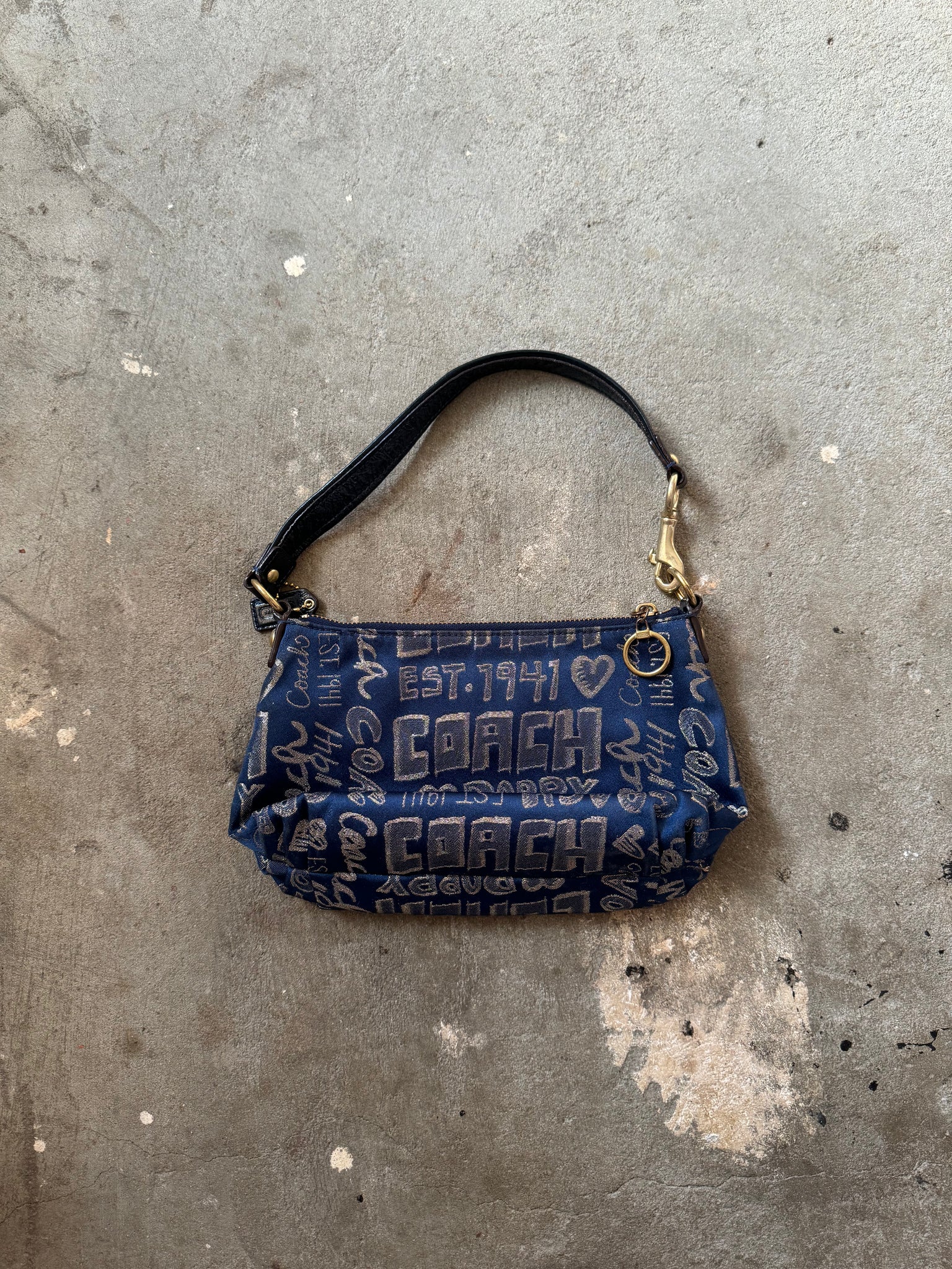 Coach Graffiti Poppy Shoulder Bag Navy