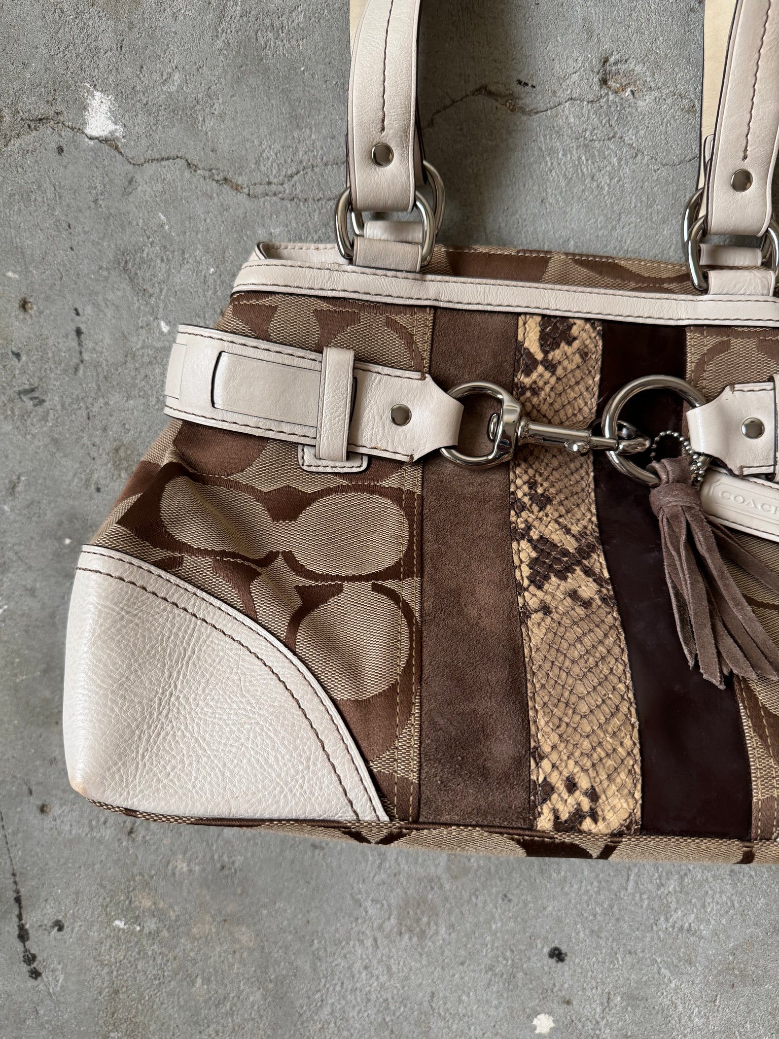 Coach Signature Sufflette Stripe Handbag Multicolour